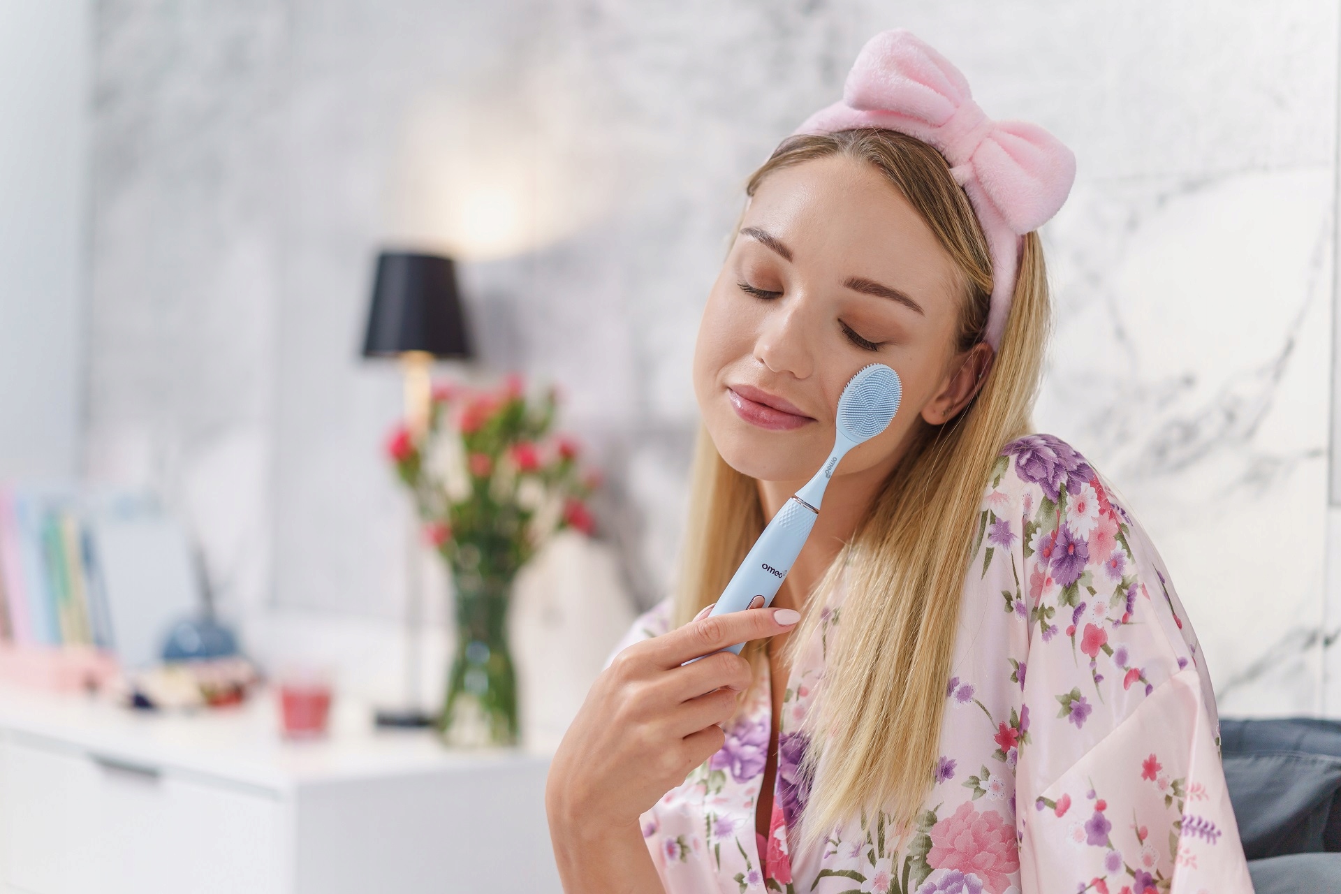 2x Szczoteczka Soniczna OMEO +365 Zestaw Dla Pary Dwupak Czarna i Różowa Zasilanie akumulatorowe