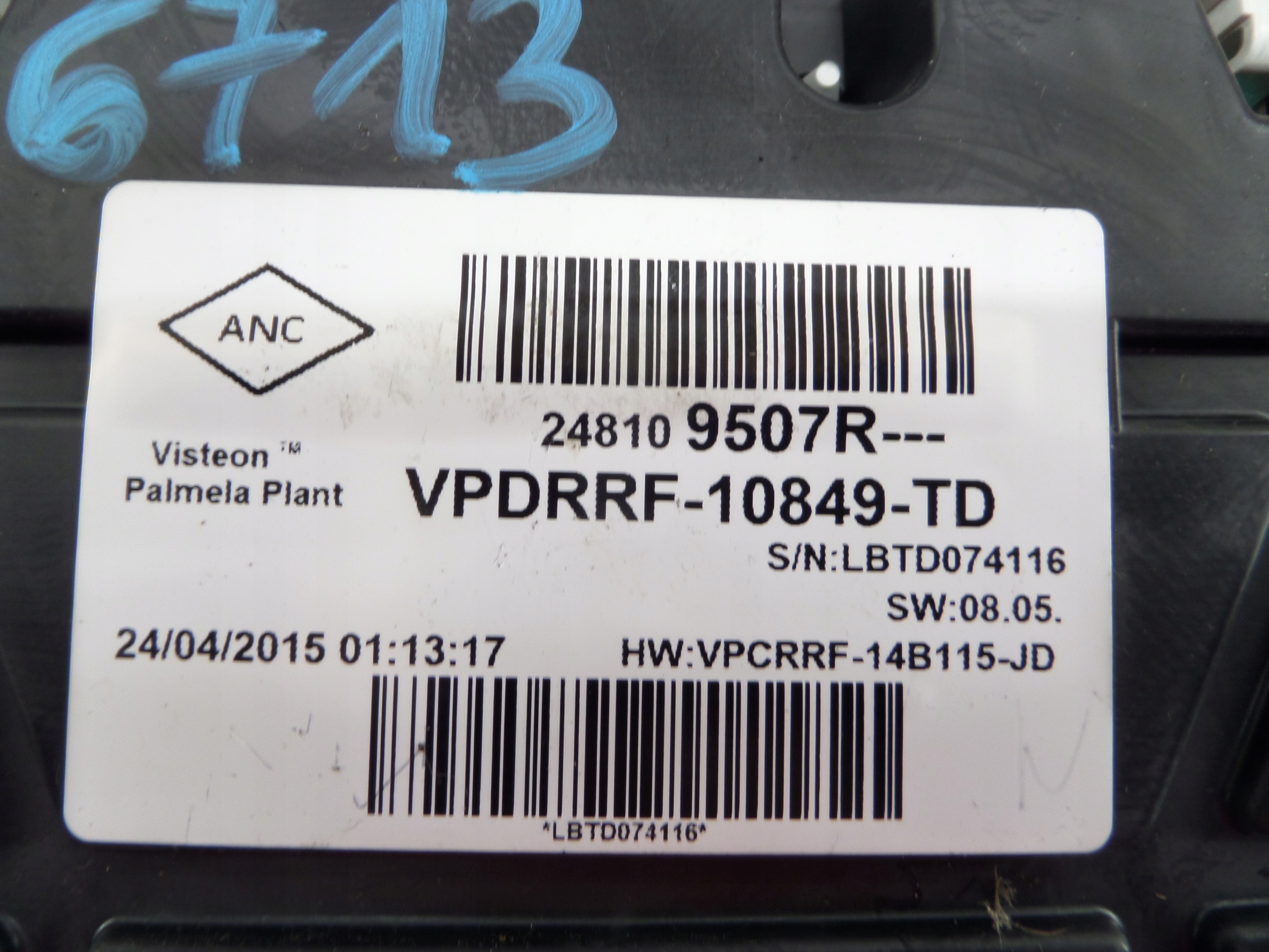 OPEL VIVARO B dials ZEGARY1.6 CDTI 248109507R