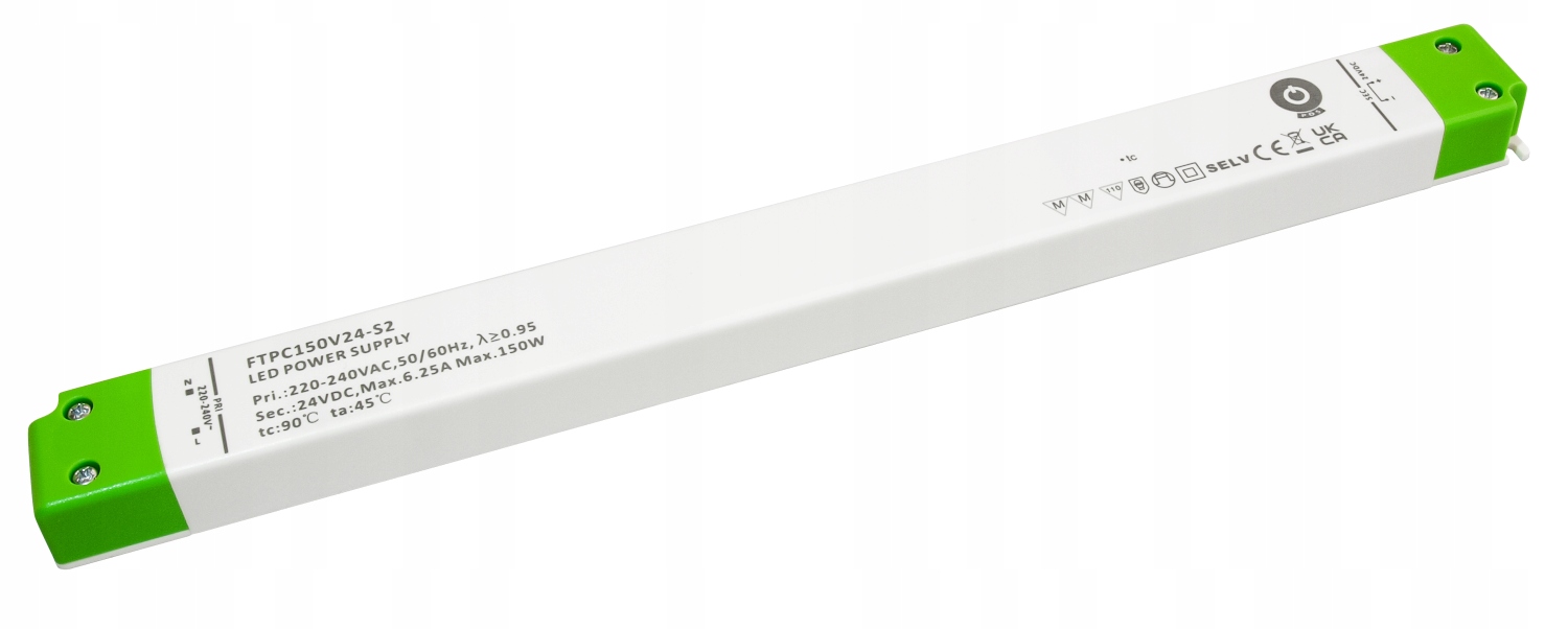 FTPC150V24-S2: Led zdroj 24V/6.25A CV, slim plastové pouzdro