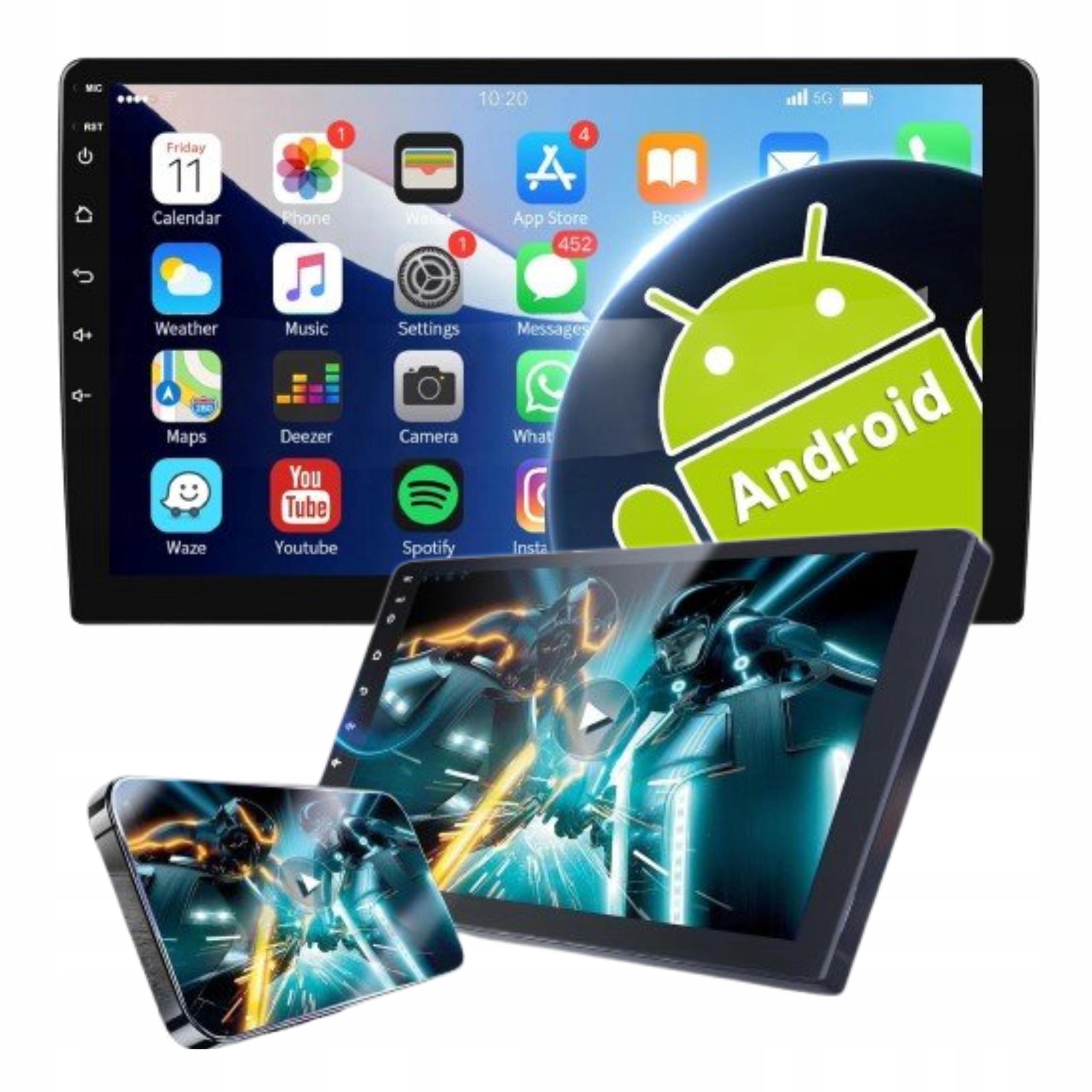 2DIN rádio do auta Android 9 palců dotykový displej Gps Bluetooth WiFi