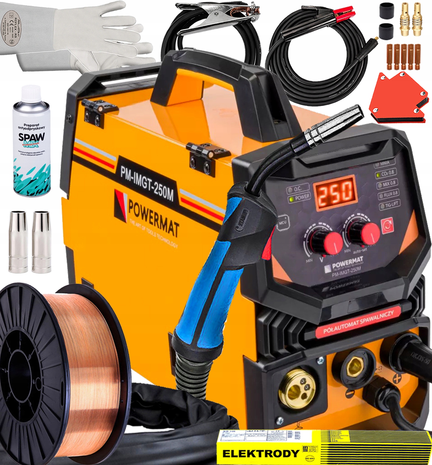 SPAWARKA INWERTOROWA MIG POWERMAT FLUX 250A 230V