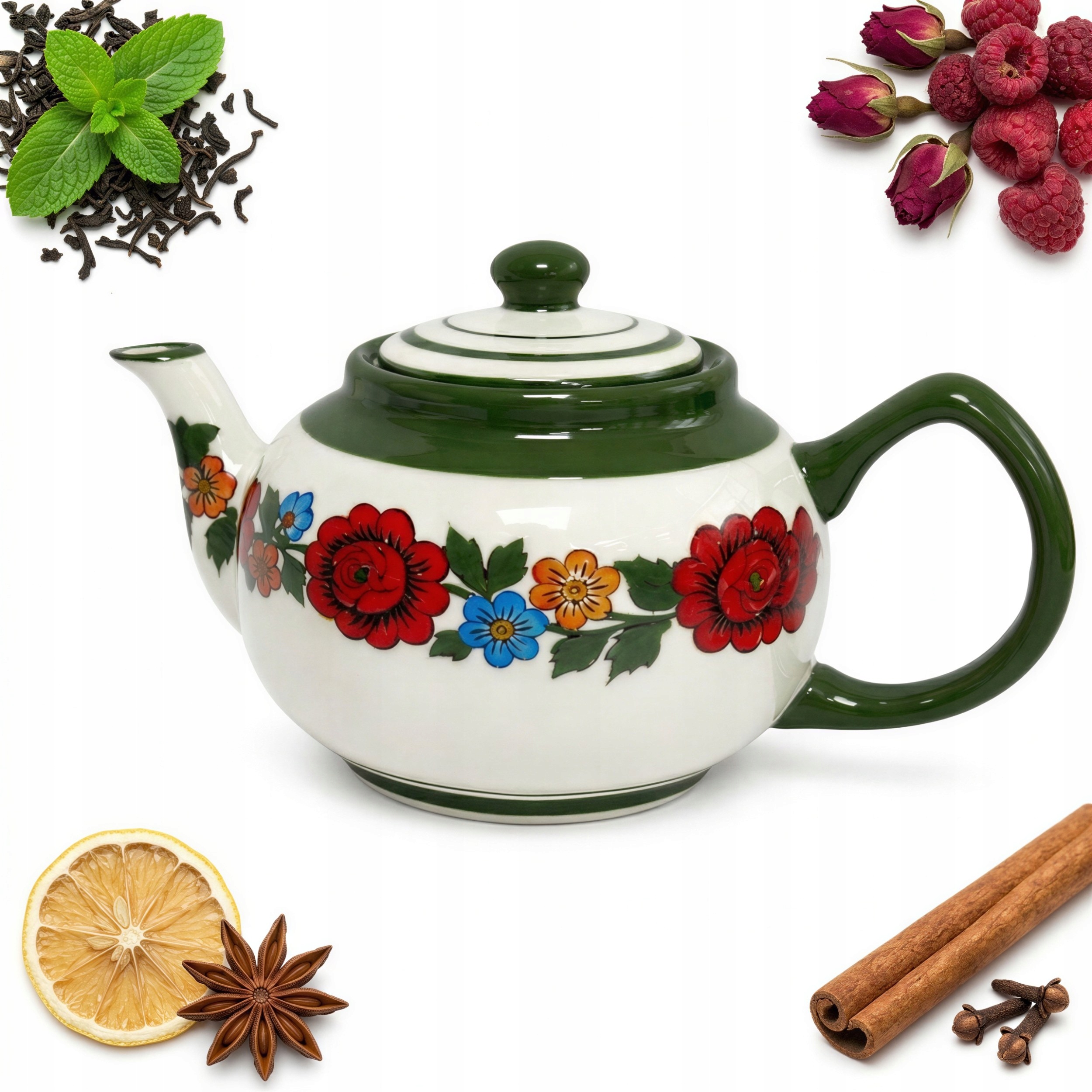 Keramická Konvice Na Čaj S Bylinkami A Spařovací Jednotkou S Květinami 1 L Halinka
