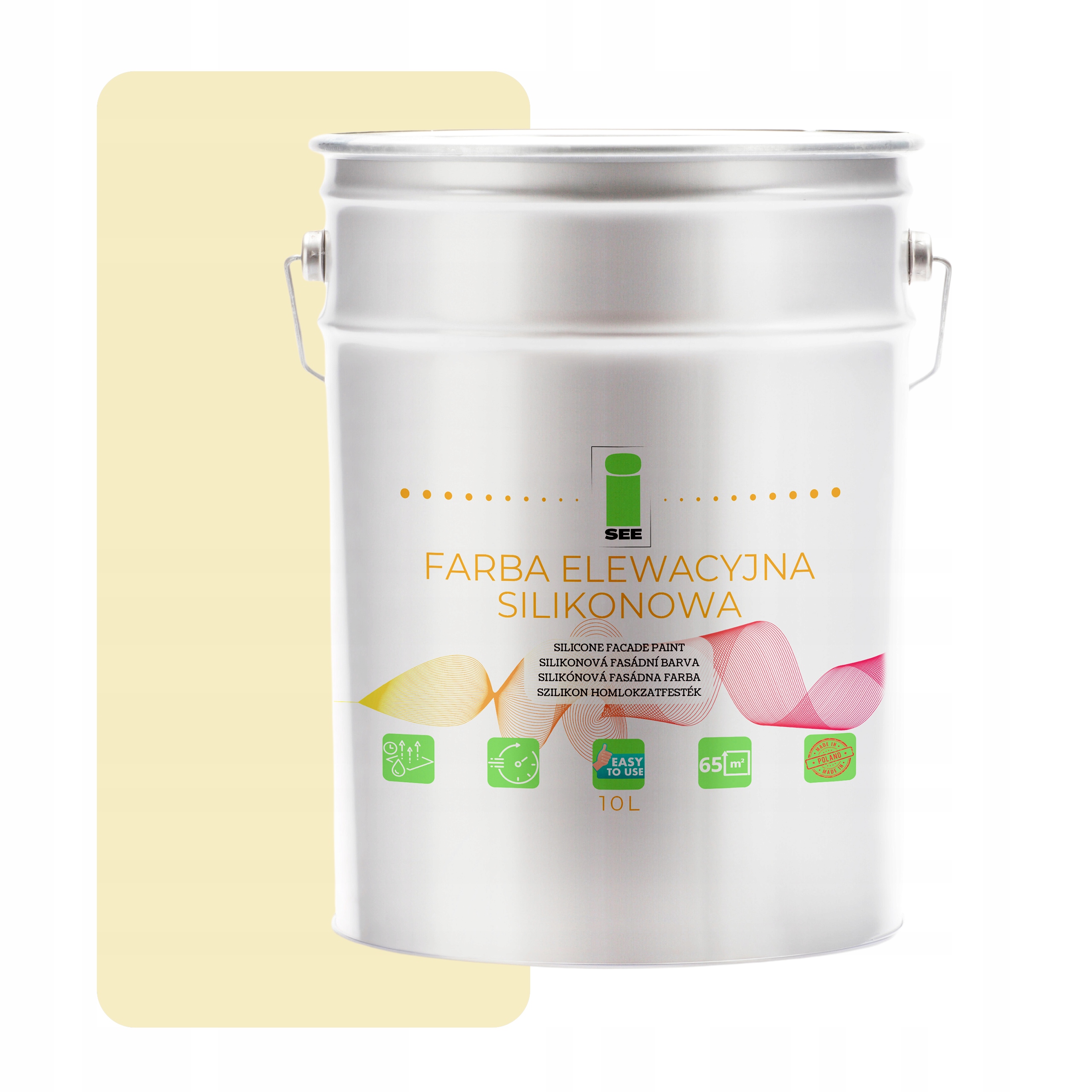 Priedušná silikónová fasádna farba 10L matná svetložltá