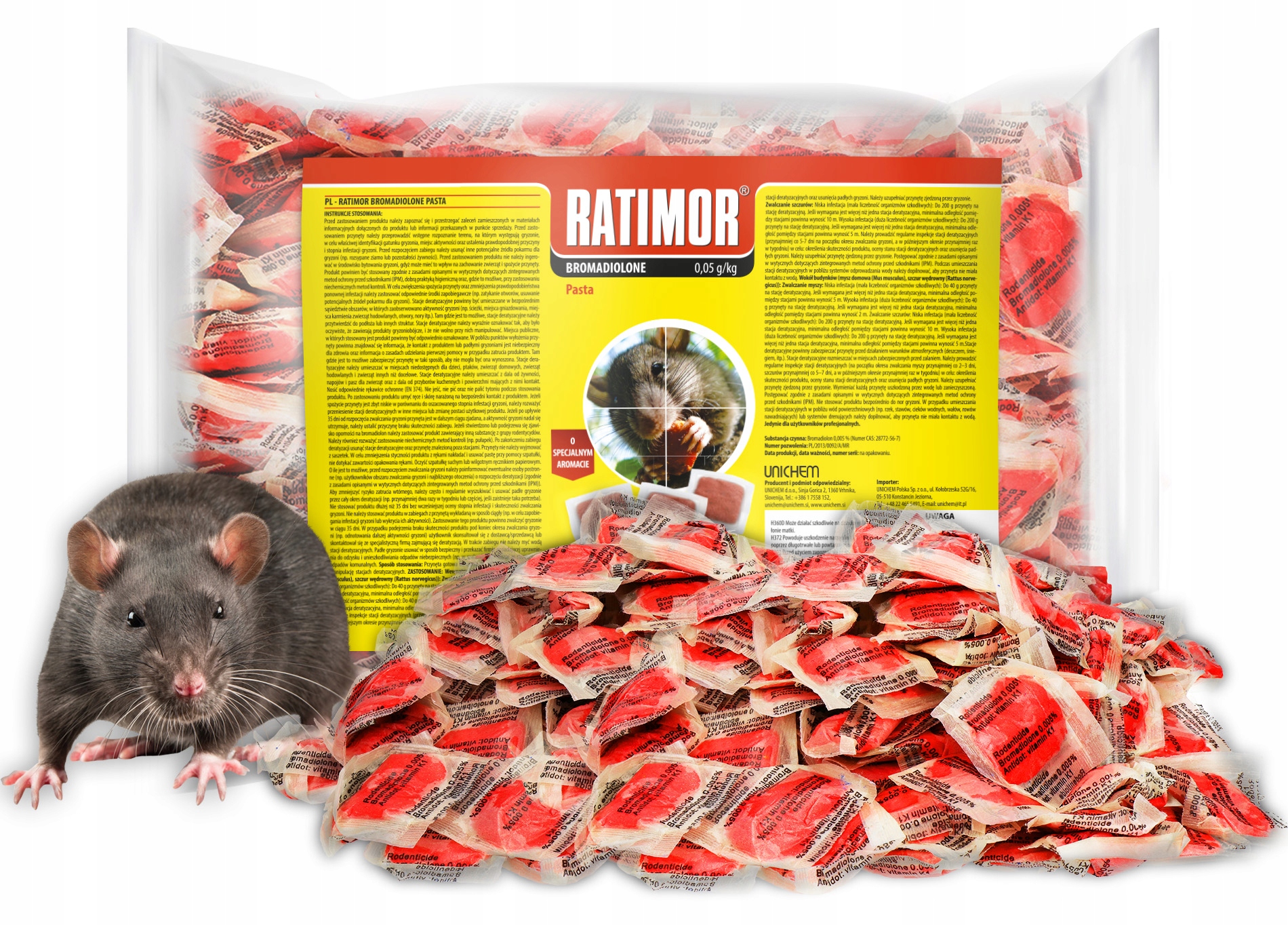 OTROV OTROV NA MIŠEVIMA ŠTAKOR PASTA GLODAVCI 1 KG BROMADIOLON RATIMOR