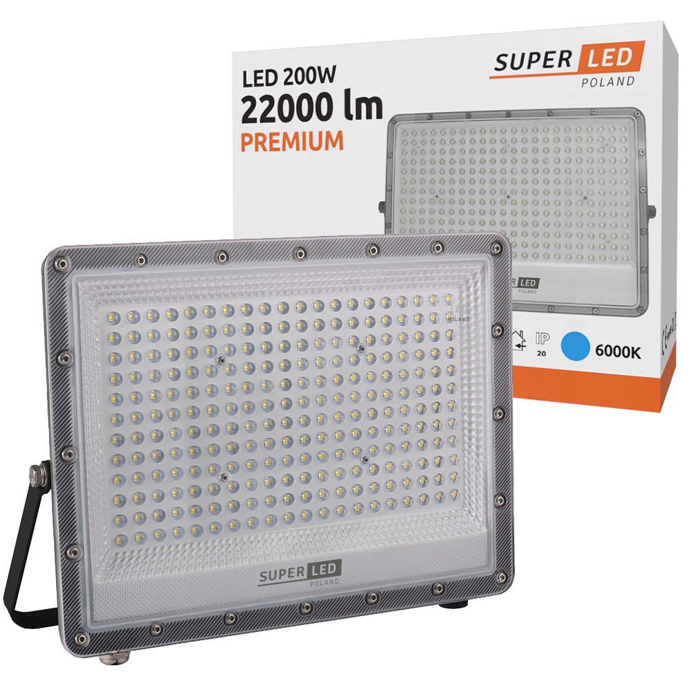 Led reflektor Halogen Lampa Slim Led 200W 22000lm Premium SuperLED