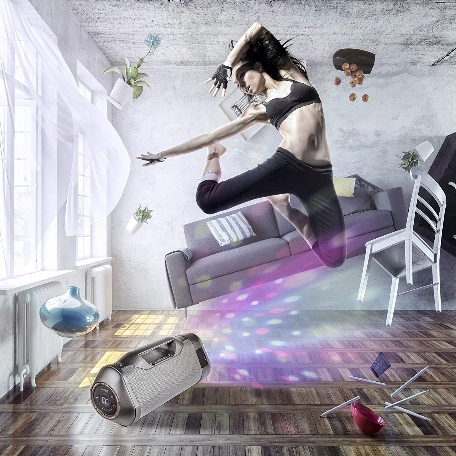 Głośnik przenośny Boombox Monster RaveBox BT 12H Kolor szary