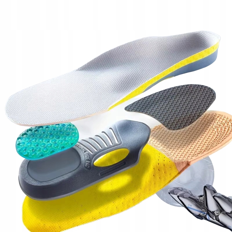 WKŁADKI DO BUTÓW AMORTYZUJĄCE NA PŁASKOSTOPIE KOŚLAWOŚĆ OSTROGI SUPINUJĄCE Model wkładki do obuwia sportowego roboczego