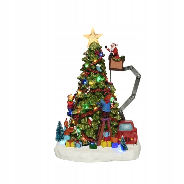Vianočná scéna mestečko/dedina s Led osvetlením, 27 cm x 39 cm