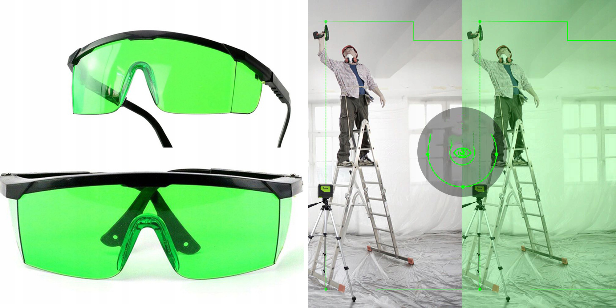 POZIOMICA LASEROWA 4D BLOKADA WAHADŁA + STATYW Model HILDA