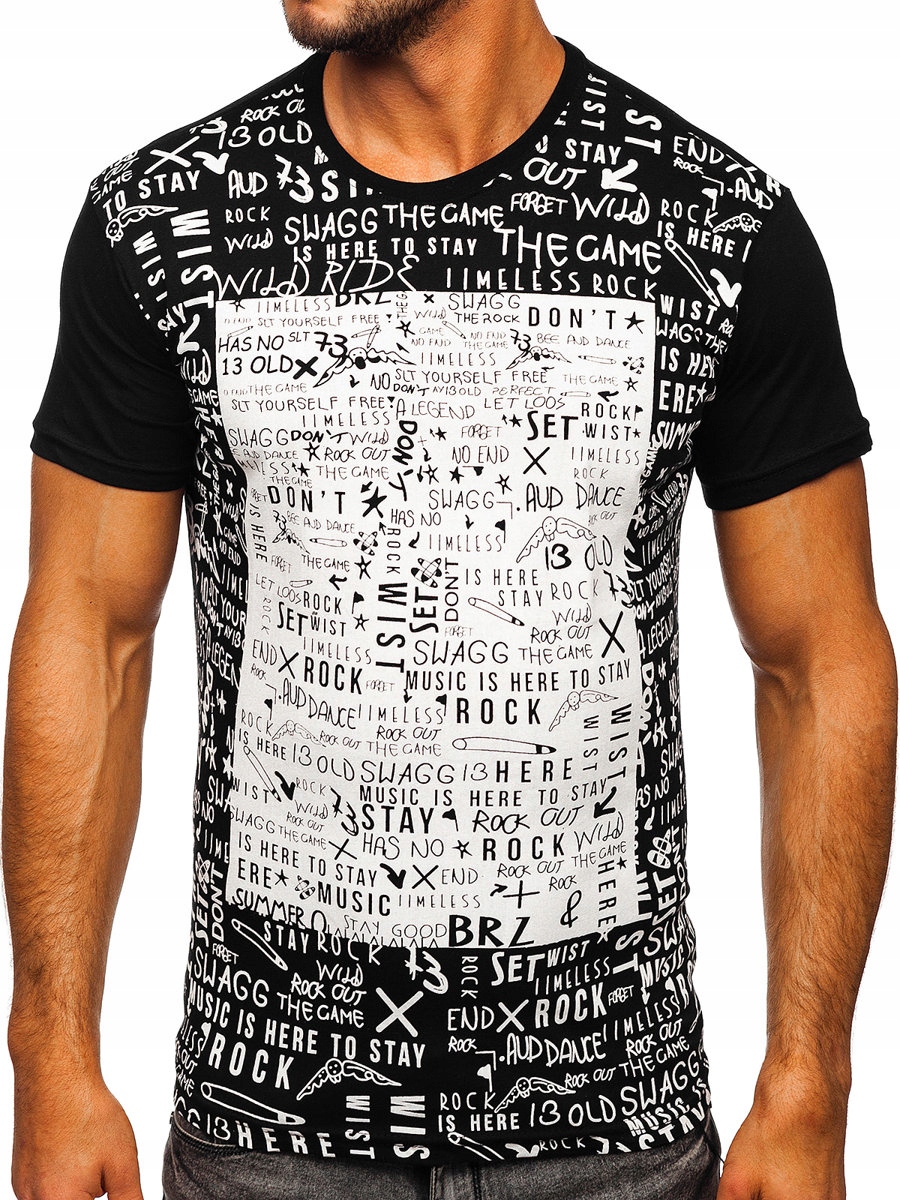 

T-shirt Męski Koszulka Czarna 1173 Rozmiar_xl