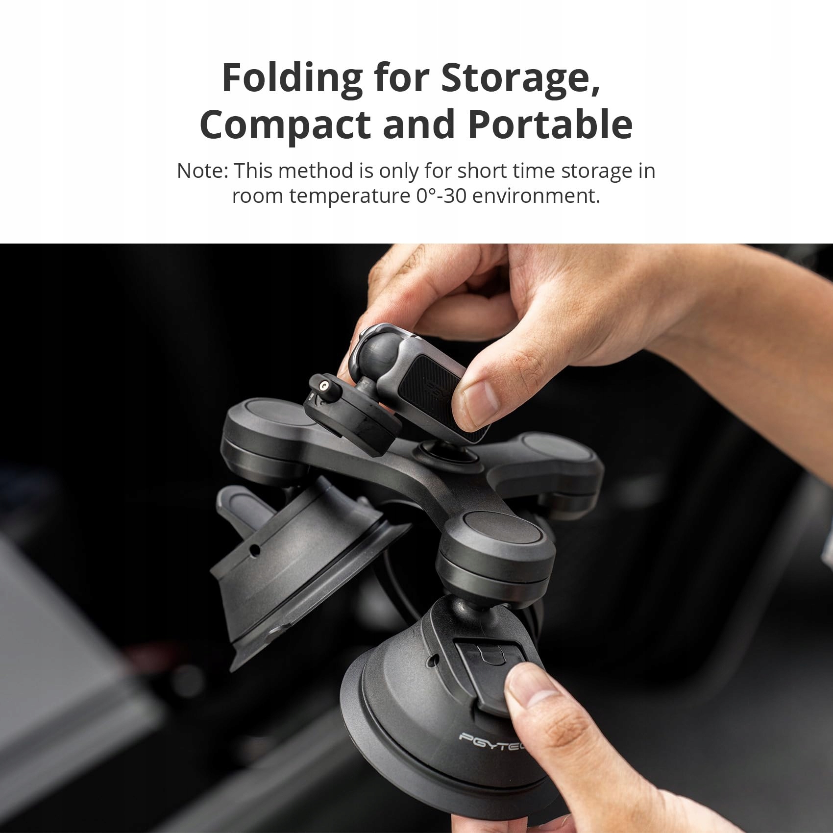 Potrójna Przyssawka Uchwyt Do GoPro DJI Insta360 Adapter 1 4 PGYTECH — miniatura 6
