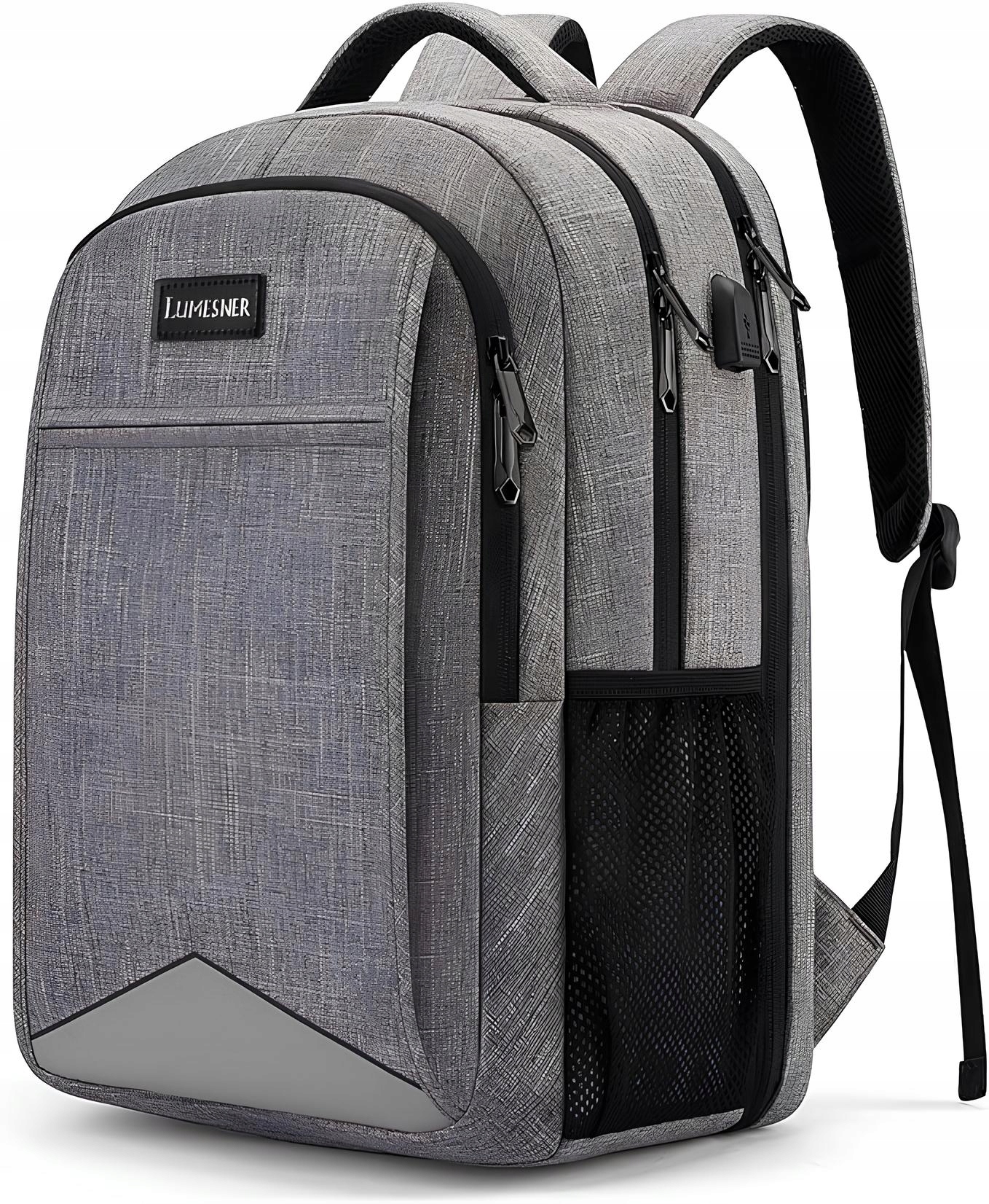 Batoh na notebook Lumesner s Usb nabíjecím portem, šedý