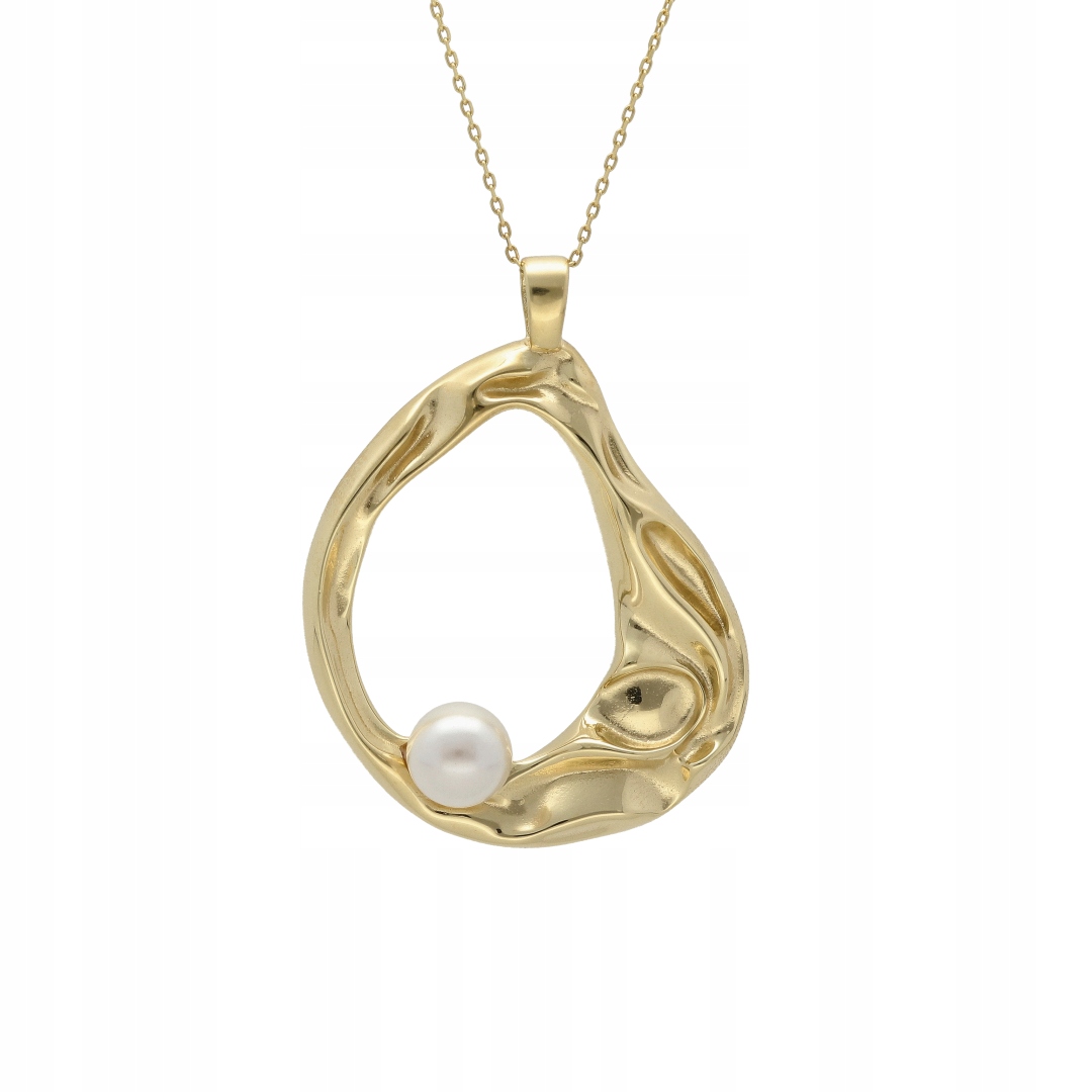 Elegantní přívěsek s perlou stříbro, pozlacený