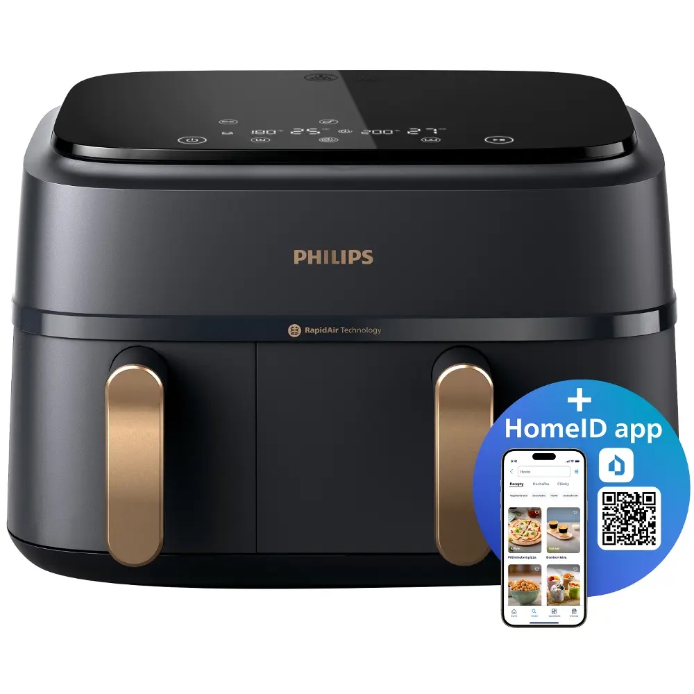 Philips Airfryer 3000 Dual Basket NA352/00, 9L Black Eu