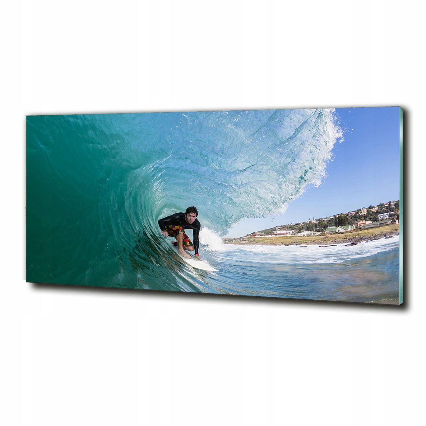 

Foto-Drukowany duży obraz na szkle Surfer na fali