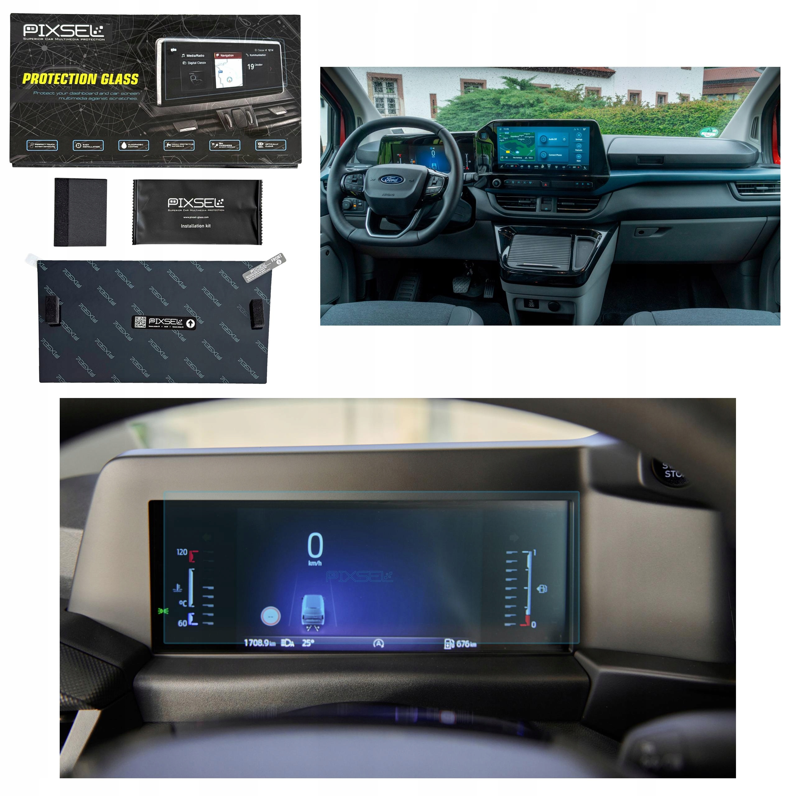 Antyodciskowe Matowe Szkło Ochronne Ford Tourneo/transit CUSTOM-12.2“ 2023-