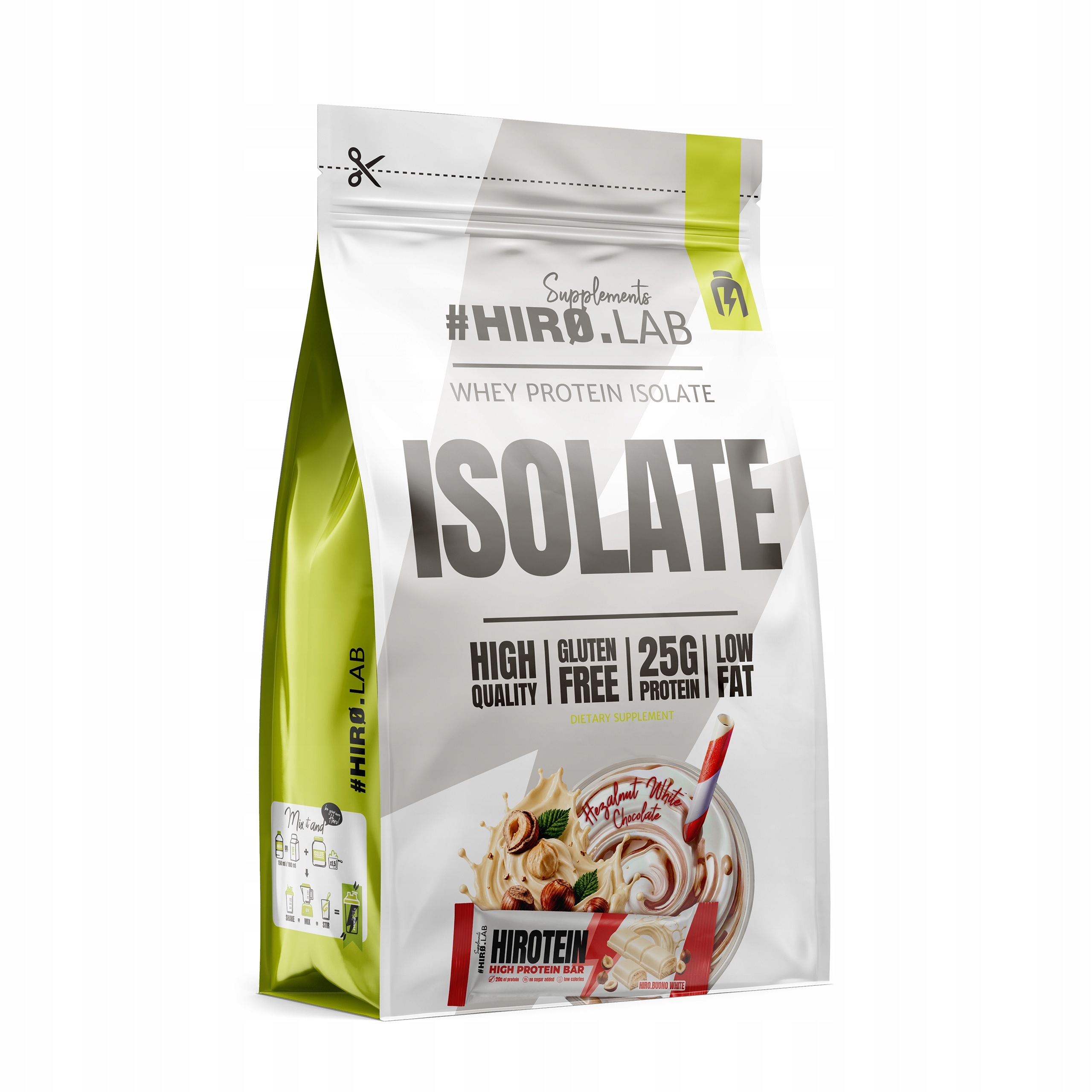 Hiro.Lab Whey Protein Isolate 700g Proteinový Izolát Doplněk Stravy Wpi Mléčná tyčinka
