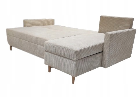 NOWOCZESNY NAROŻNIK Z FUNKCJĄ SPANIA BONELL SCANDIK SZTRUKS + 2XPOJEMNIK Wysokość mebla 86 cm