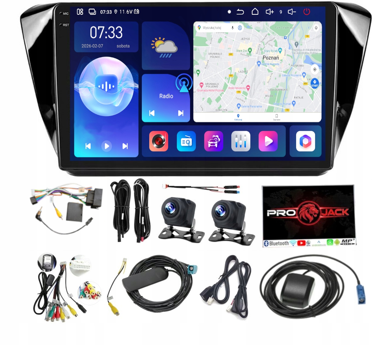 Autorádio Gps Android Bt Škoda Superb 2015-2019 Carplay Wifi Usb 6GB 128GB Sim