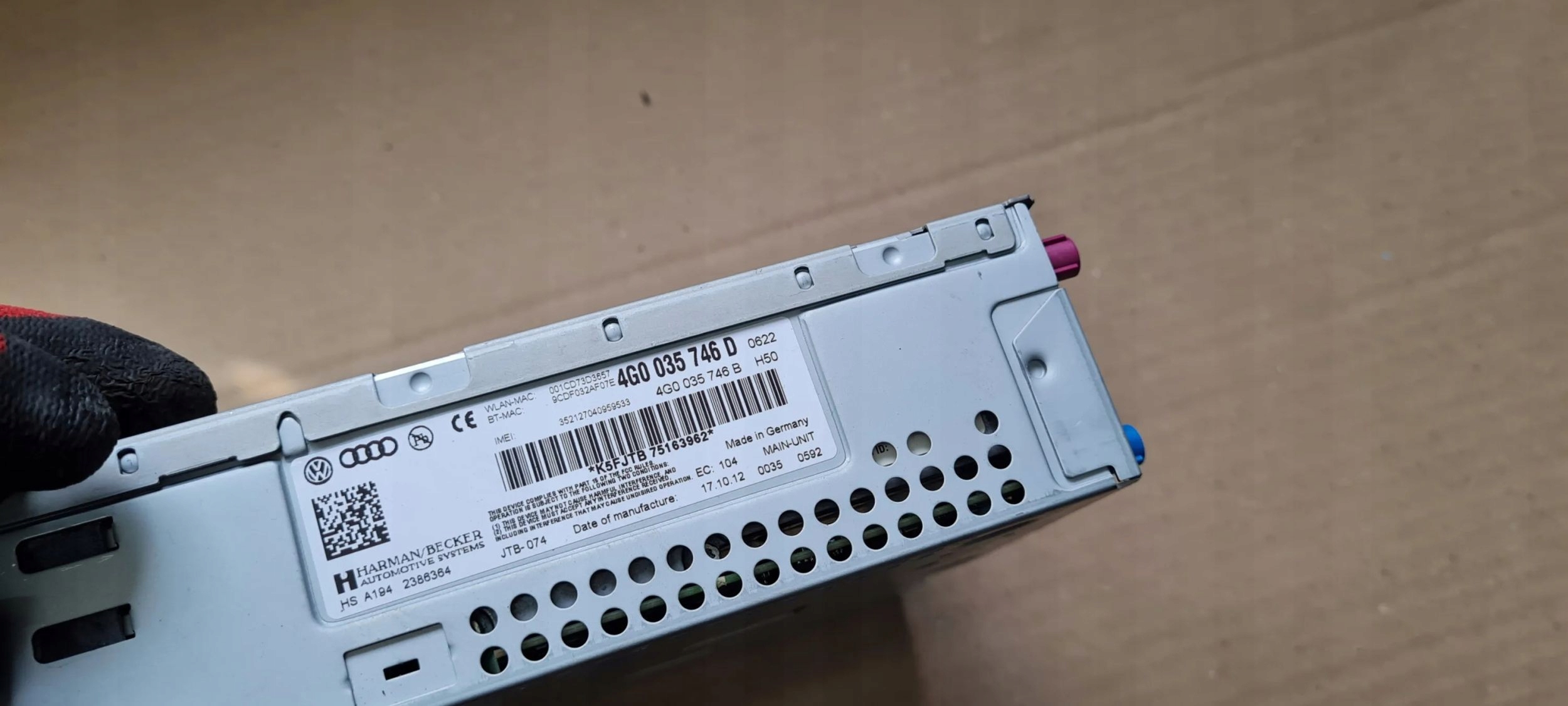 S7 4G A7 MULTIMEDIA STACJA JEDNOSTKA MMI 4G0035746D A6 C7 4G