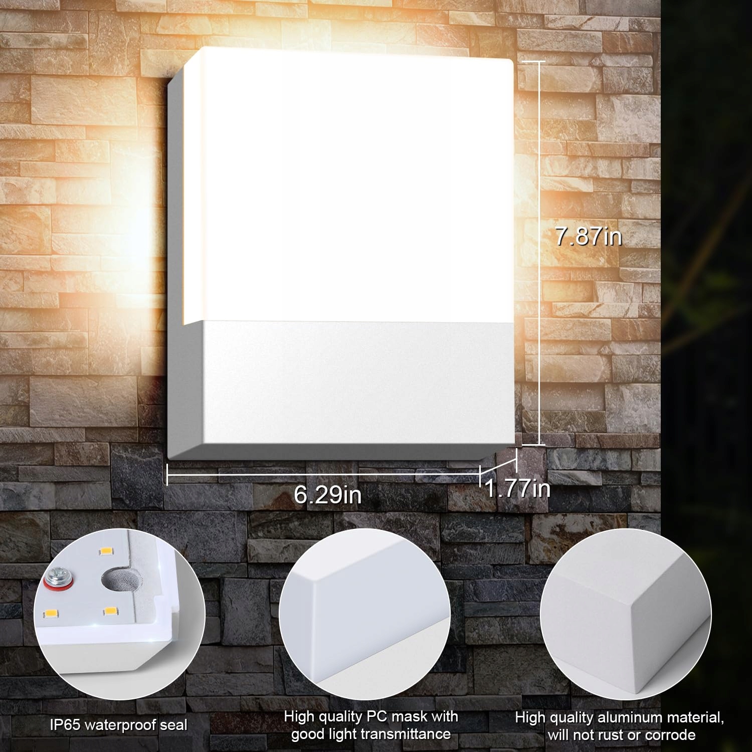 KINGWEN 2 Sztuki LED Lampy Ścienne Wewnętrzne Zewnętrzne 15W IP65 — miniatura 2