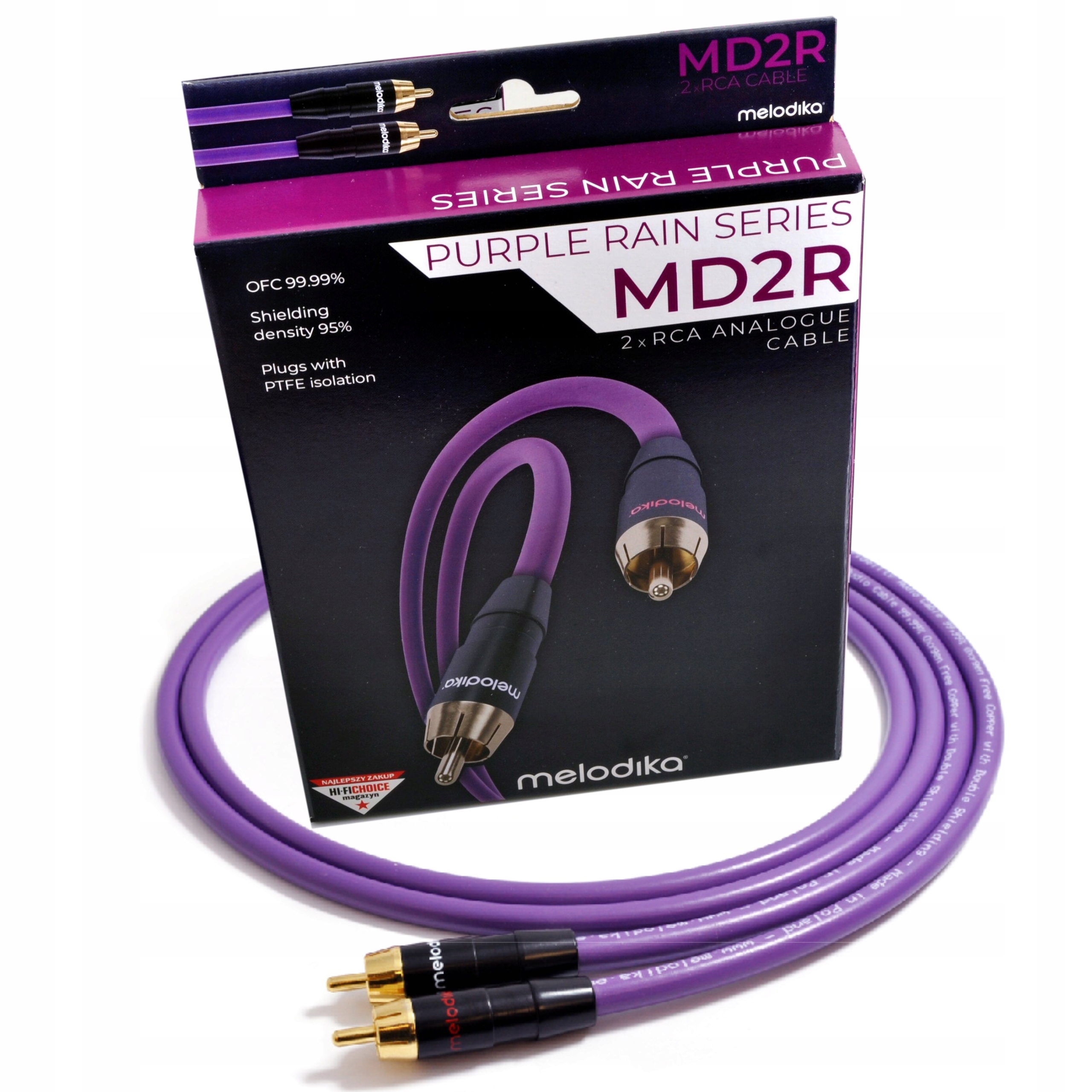 MELODIKA MD2R10 PURPLE RAIN PARA KABLI AUDIO 2RCA - 2RCA CINCH 2x1.0M