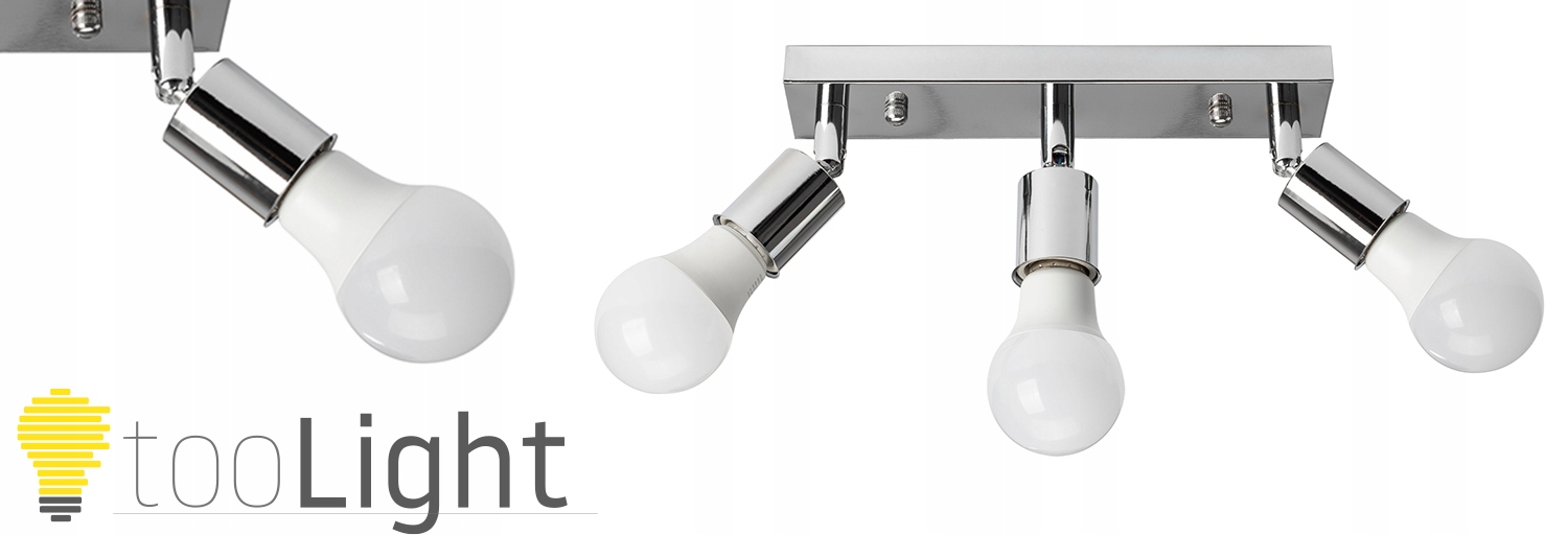 LAMPA SUFITOWA PLAFON REFLEKTOR METAL LINE CHROM 3 Marka TOOLIGHT