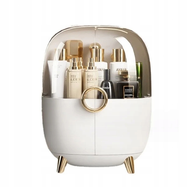 Ecarla Organizér na kosmetiku a šperky víceúrovňový Ring bílý zlatý