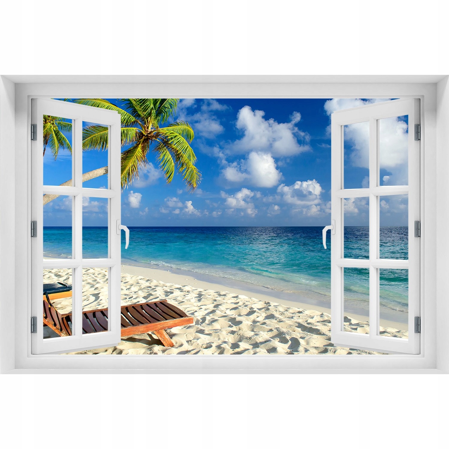 

Naklejka Fototapeta 3D Okno widok Tropikalna plaża