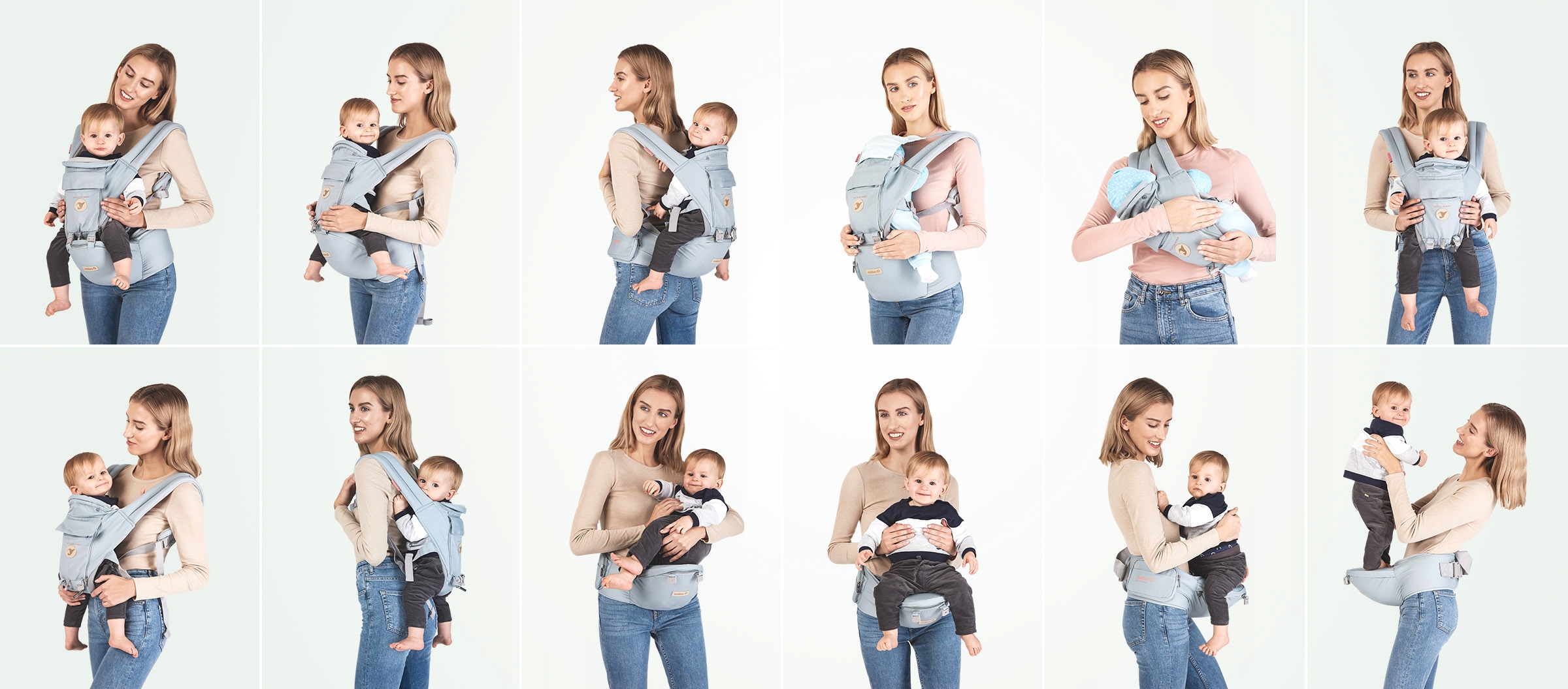 Nosidełko dziecięce dla niemowląt pozycja żabki ERGONOMICZNE 12W1 HONEY Marka inna