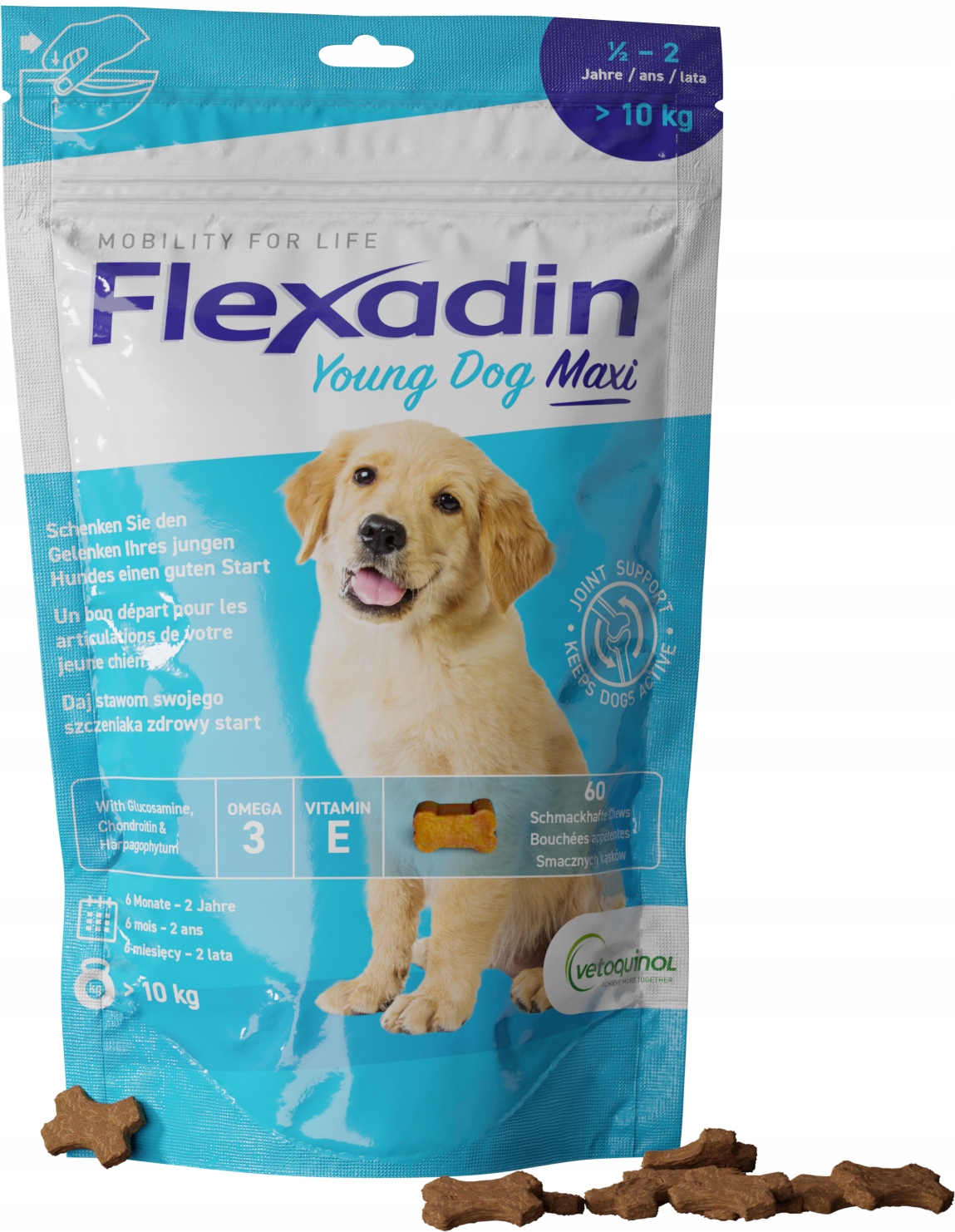 Levně Vetoquinol Flexadin Young Dog Maxi 60 kousků
