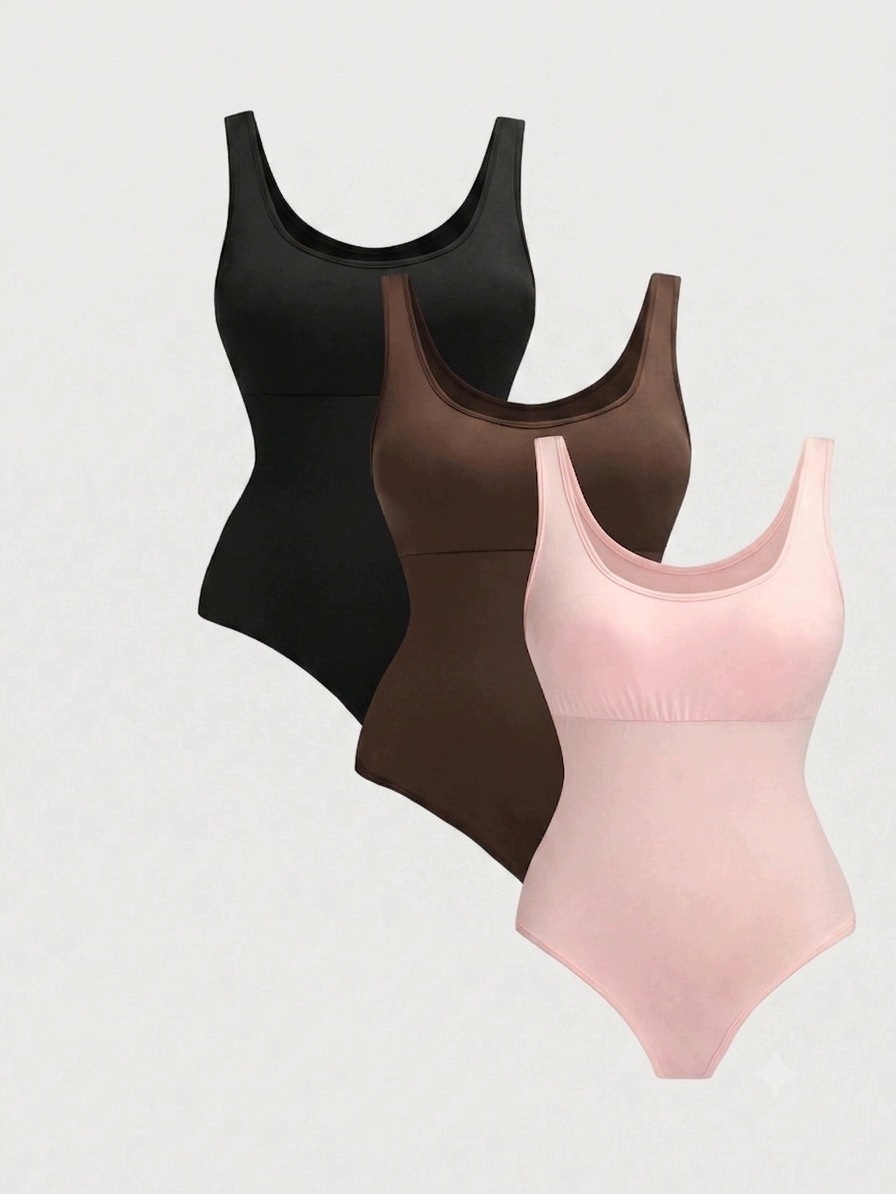 Shein Plus Size 3-BALENÍ Hladké, Vícebarevné Dámské Body 44 1MA
