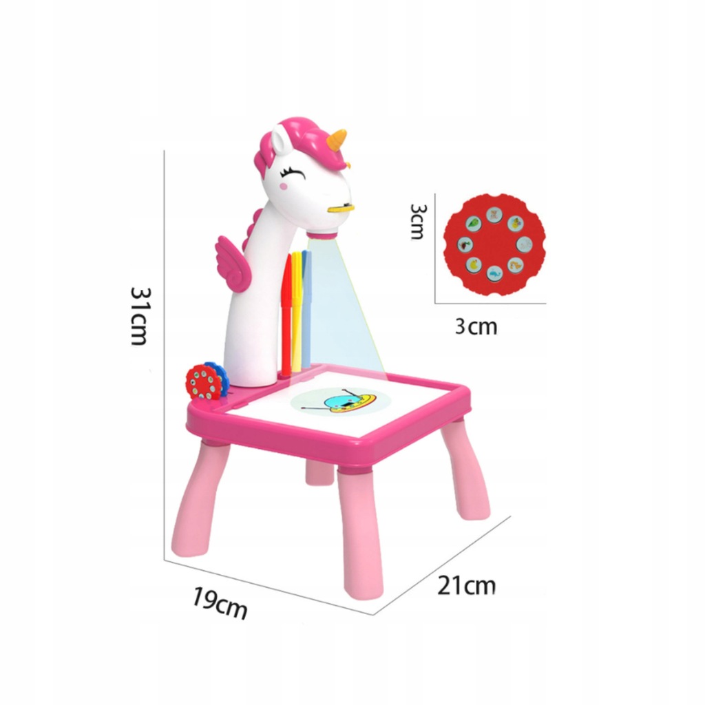 Projektor do rysowania stolik jednorożec 2200-8R EAN (GTIN) 5906058670163