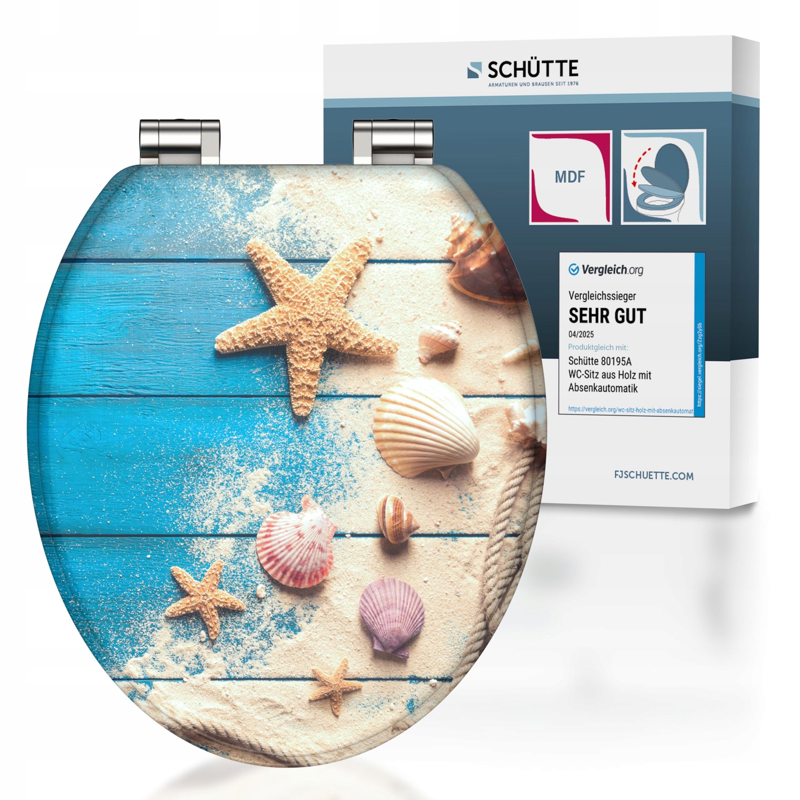 Wc sedadlo Schütte Beach Wood, drevené, s automatickým sklápaním