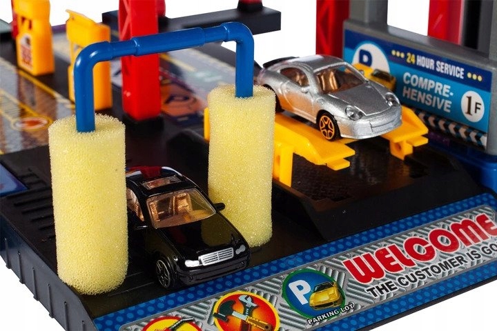 WIELOPOZIOMOWY PARKING SAMOCHODOWY Z WINDĄ + AUTA Efekty brak