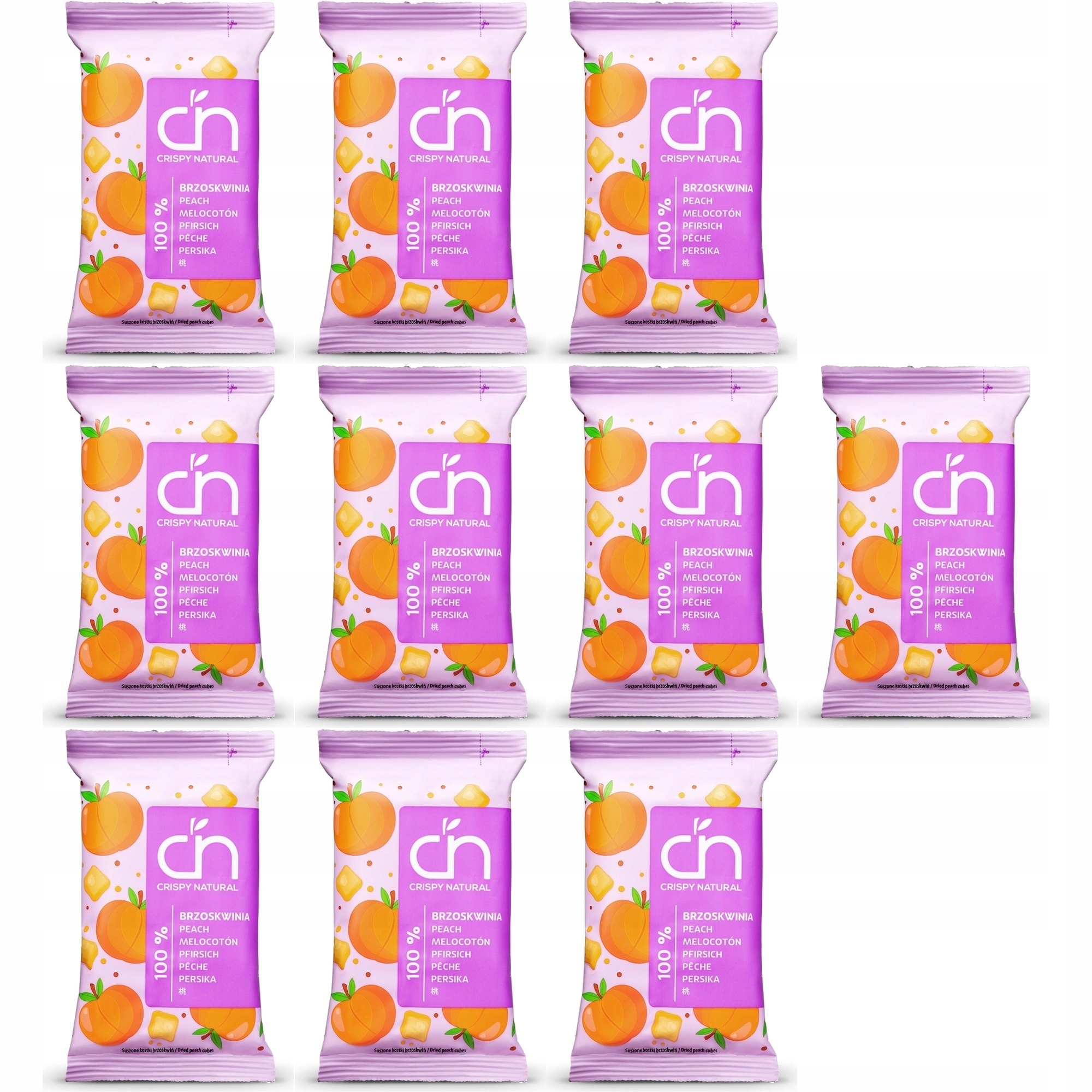 Zestaw Crispy Natural Brzoskwinia 100% Suszone Chipsy z 10 szt.