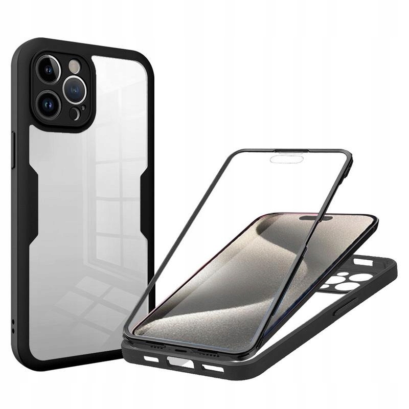 Massilia Tech Etui na telefon iPhone 15 Pro stopni 360 przód i tył komplet
