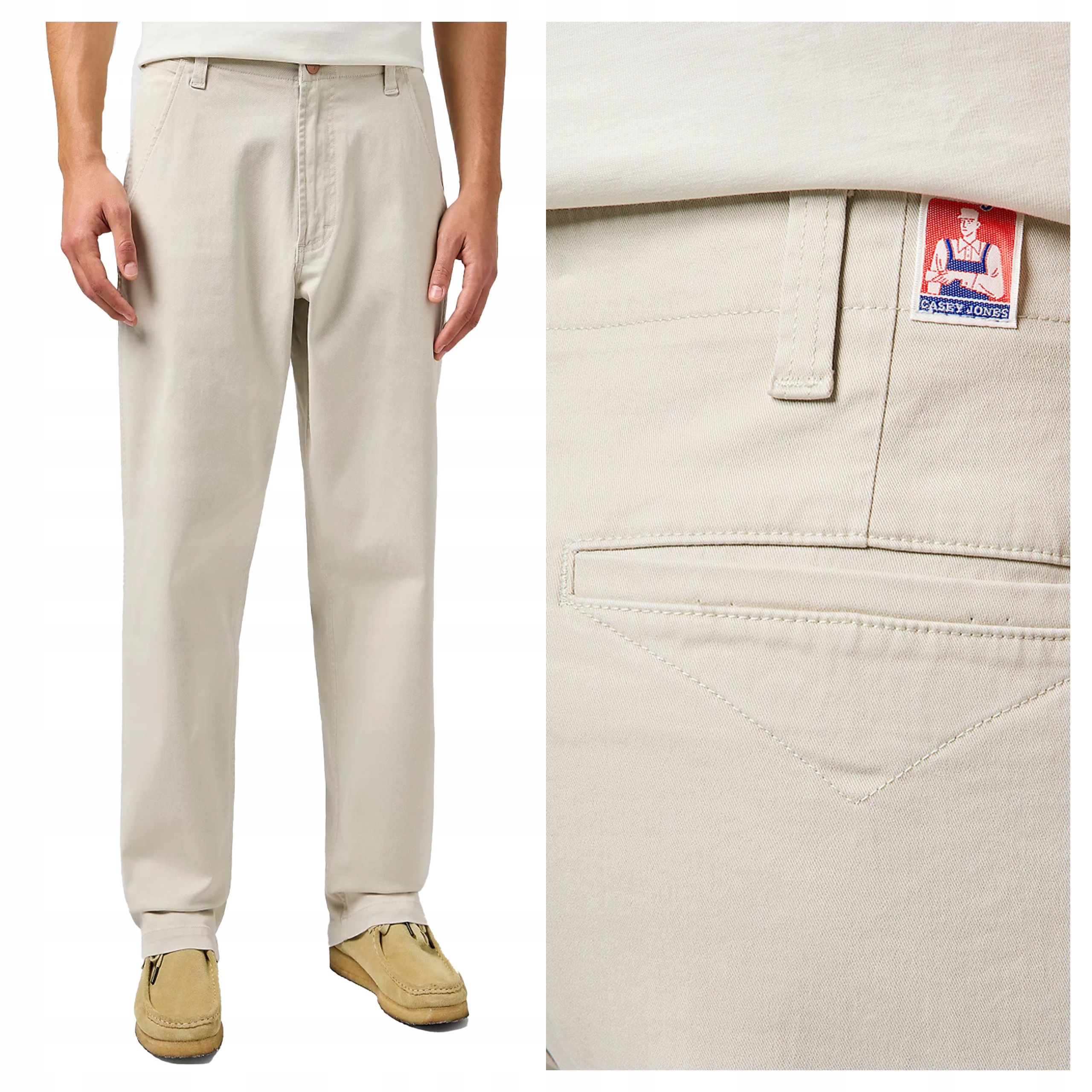 Chino pánské kalhoty Wrangler Relaxed Chino Loose Fit béžové W36 L32