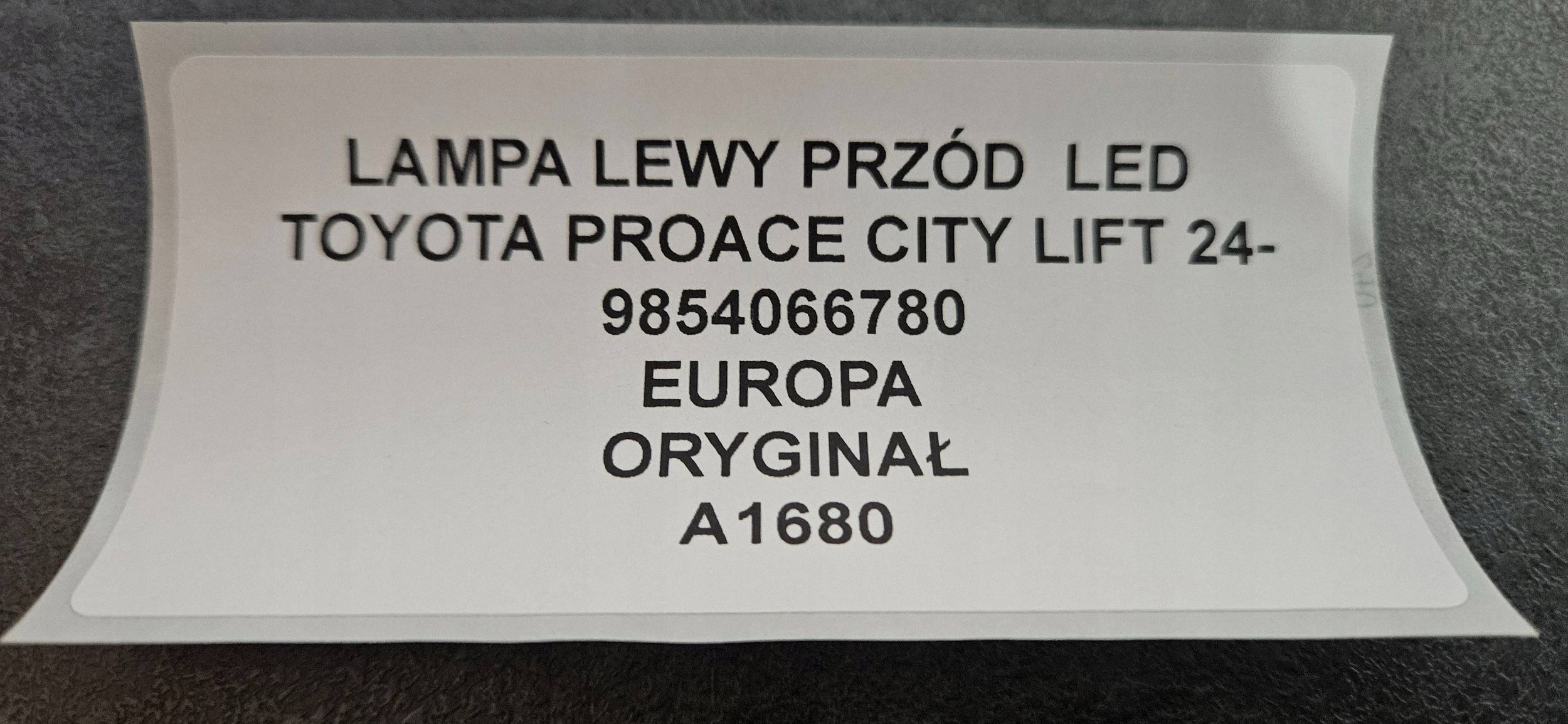 Reflektor left side Toyota ProAce City 9854066780
