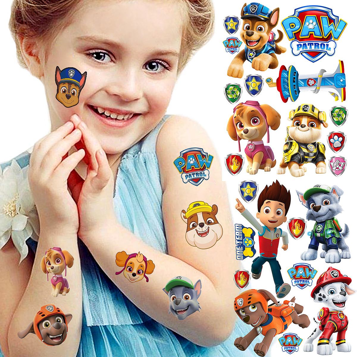 NAJLEPSZE TATUAŻE ZMYWALNE DLA DZIECI DZIECIĘCE PSI PATROL WZORY JAKOŚĆ Stan opakowania oryginalne