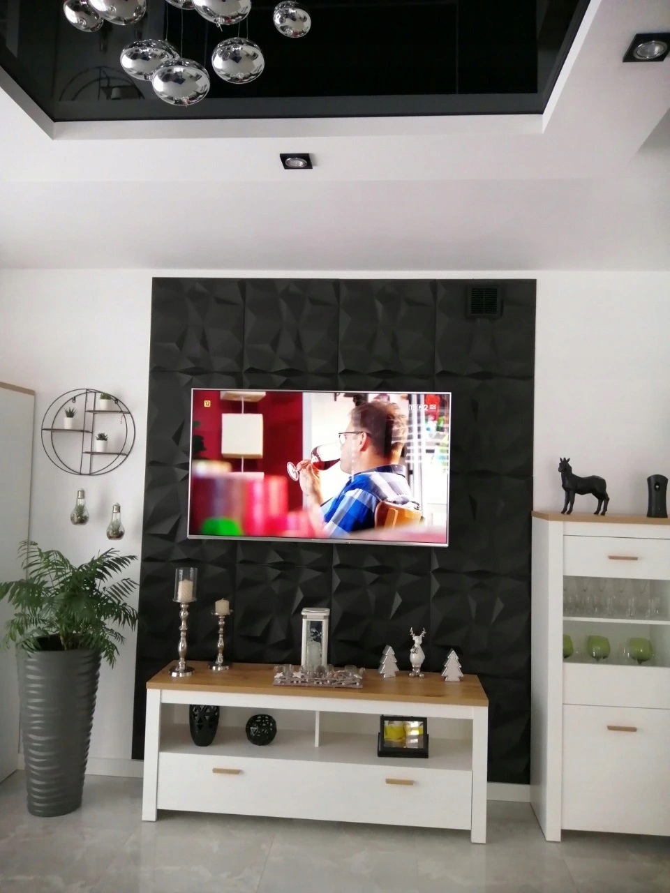 CZARNE PANELE ŚCIENNE DIAMENT CZARNY WZÓR 3D PIANKOWY KASETON SUFITOWY Jednostka sprzedaży sztuka