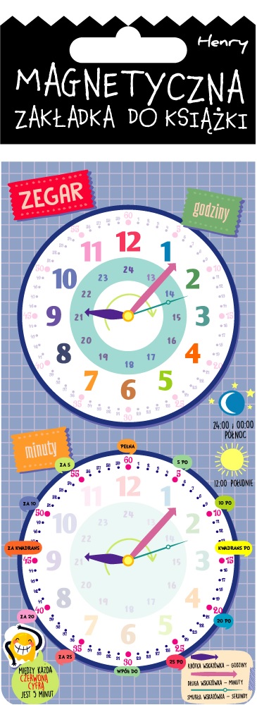 ZEGAR EDUKACYJNA ZAKŁADKA MAGNETYCZNA