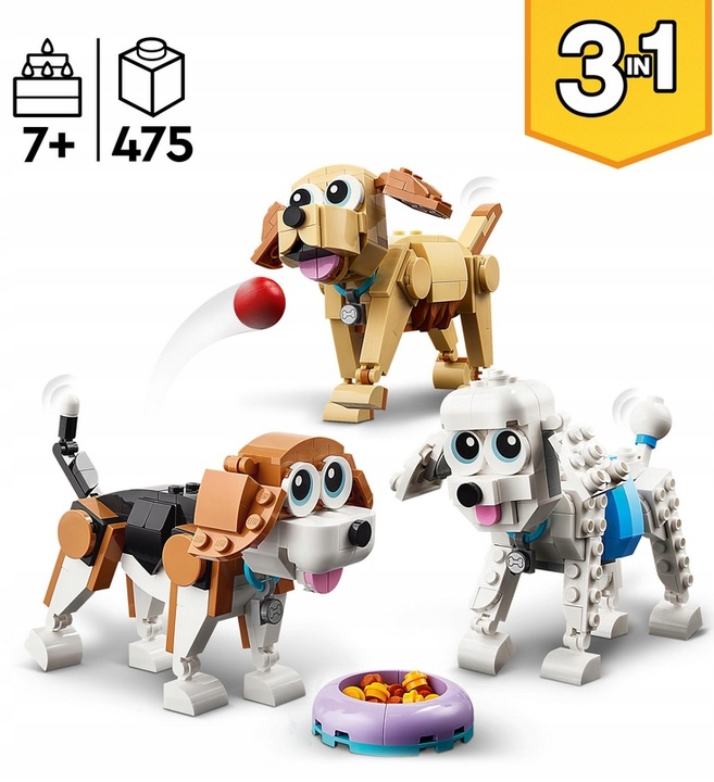 KLOCKI LEGO CREATOR UROCZE PSIAKI PSY PIESKI 3W1 ZESTAW DLA DZIECI PREZENT Marka LEGO
