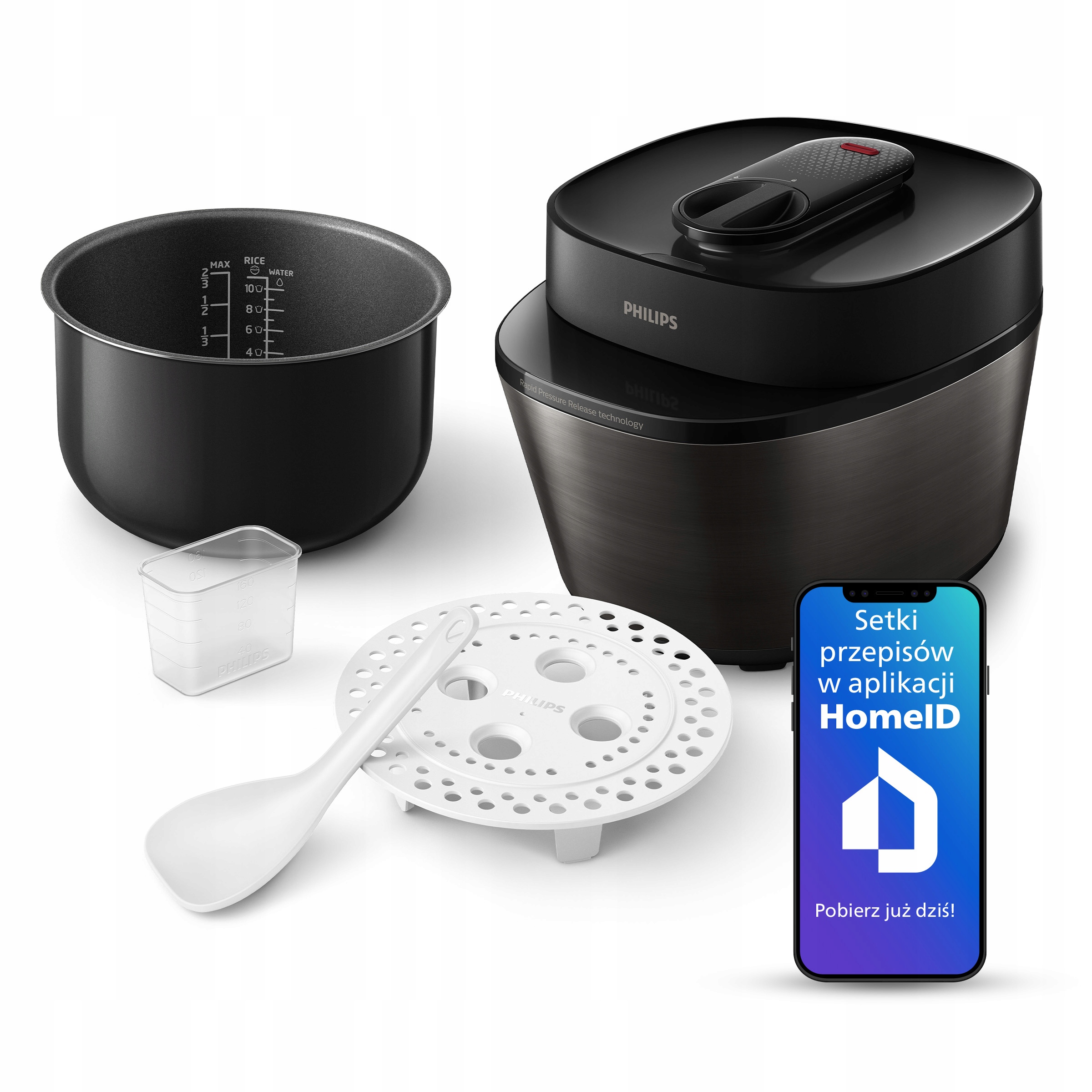 Multicooker na varenie v pare Philips HD2151/40 1000W LCD časovač čierny