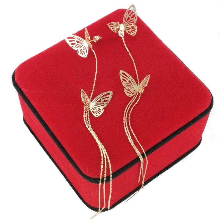 

Kolczyki Złote Żmijki Długie Motyle Stal 316 L