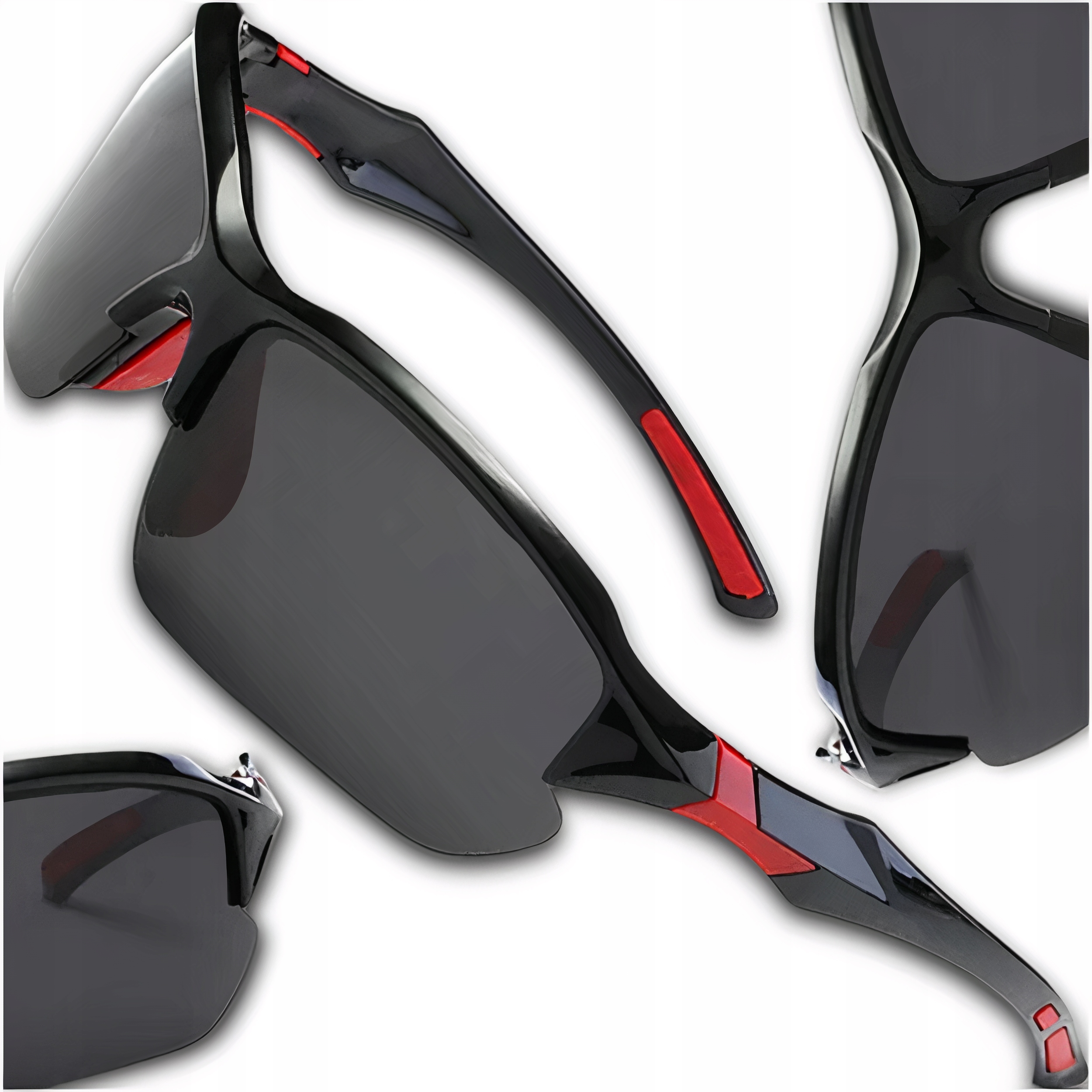 Polaryzacyjne sportowe okulary męskie na rower czarne dla kierowców UV400