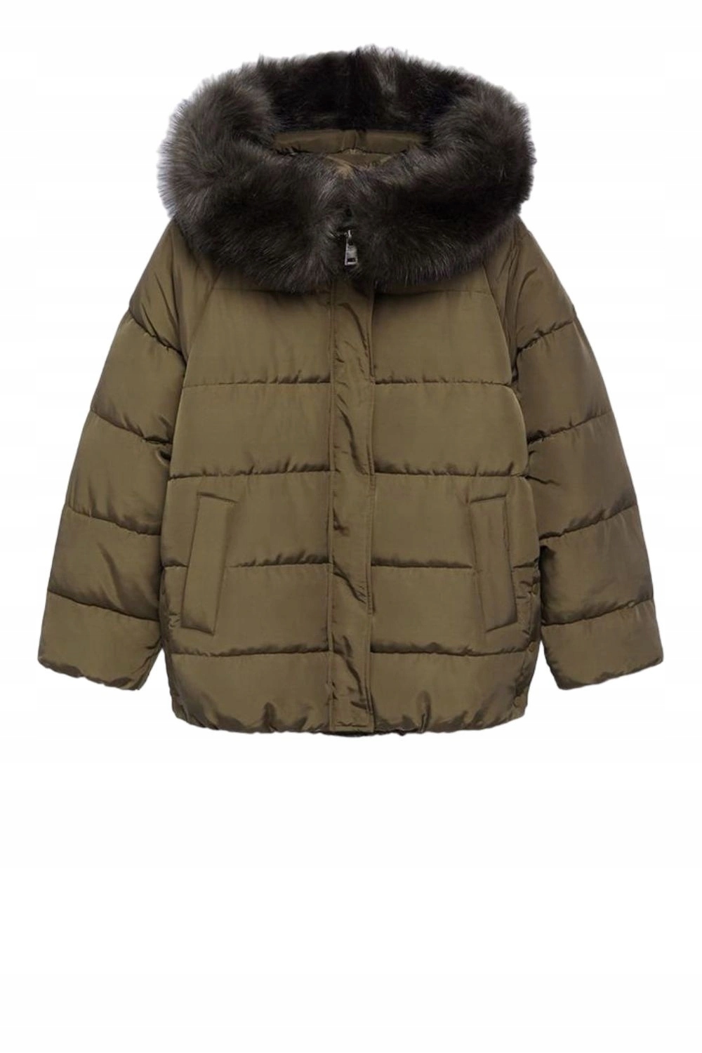 Dámská prošívaná zimní teplá péřová bunda Mango s kapucí vel.