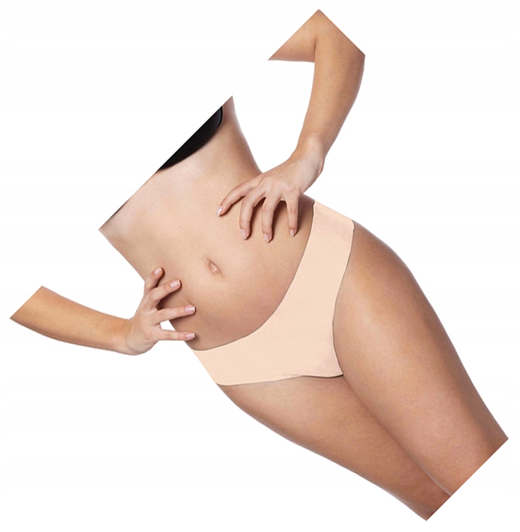 

Czarny Beżowy XL Niewidzialne Majtki Stringi Dwupa