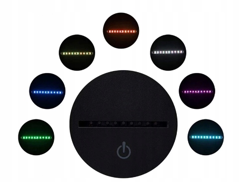 LAMPKA NOCNA 3D PIŁKA NOŻNA FOOTBALL LED NA PILOTA Kolor dominujący wielokolorowy