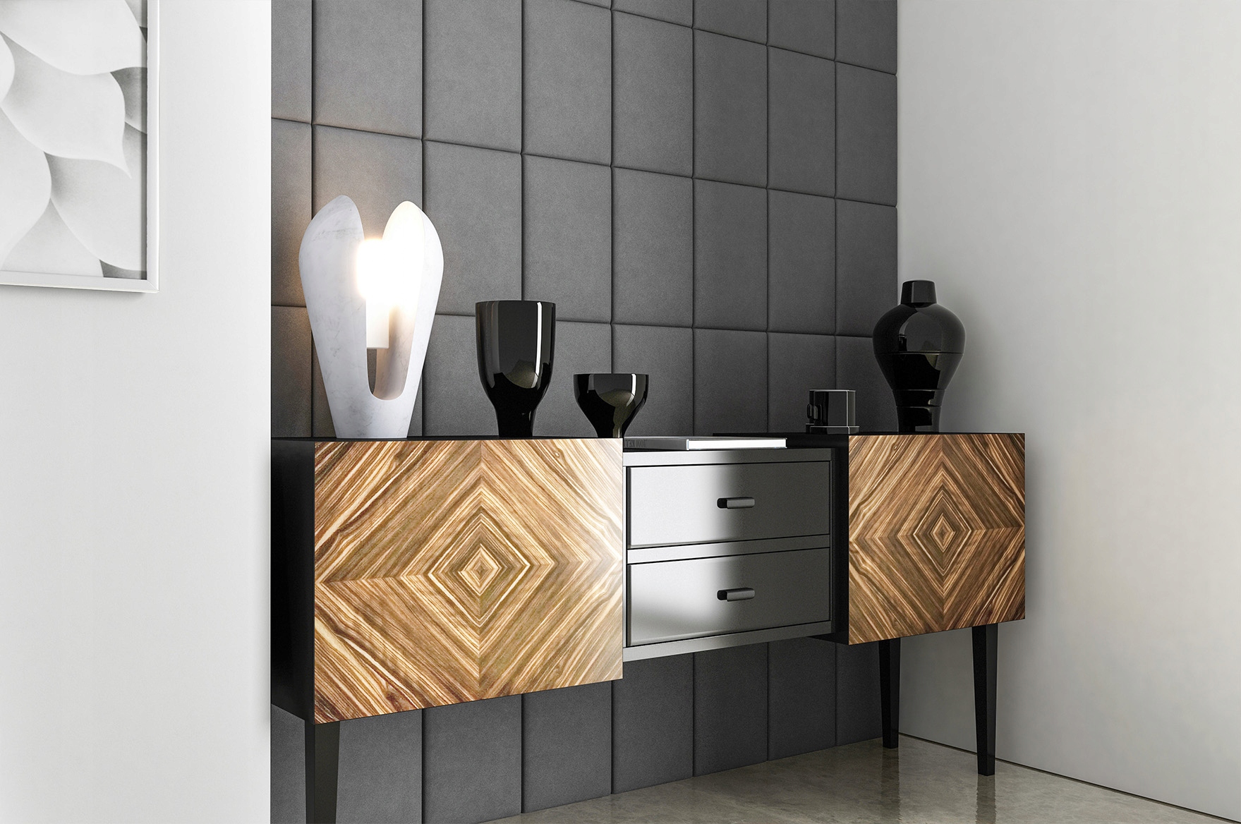 Panel Ścienny Tapicerowany 60x50 Wezgłowie Wysokość mebla 50 cm